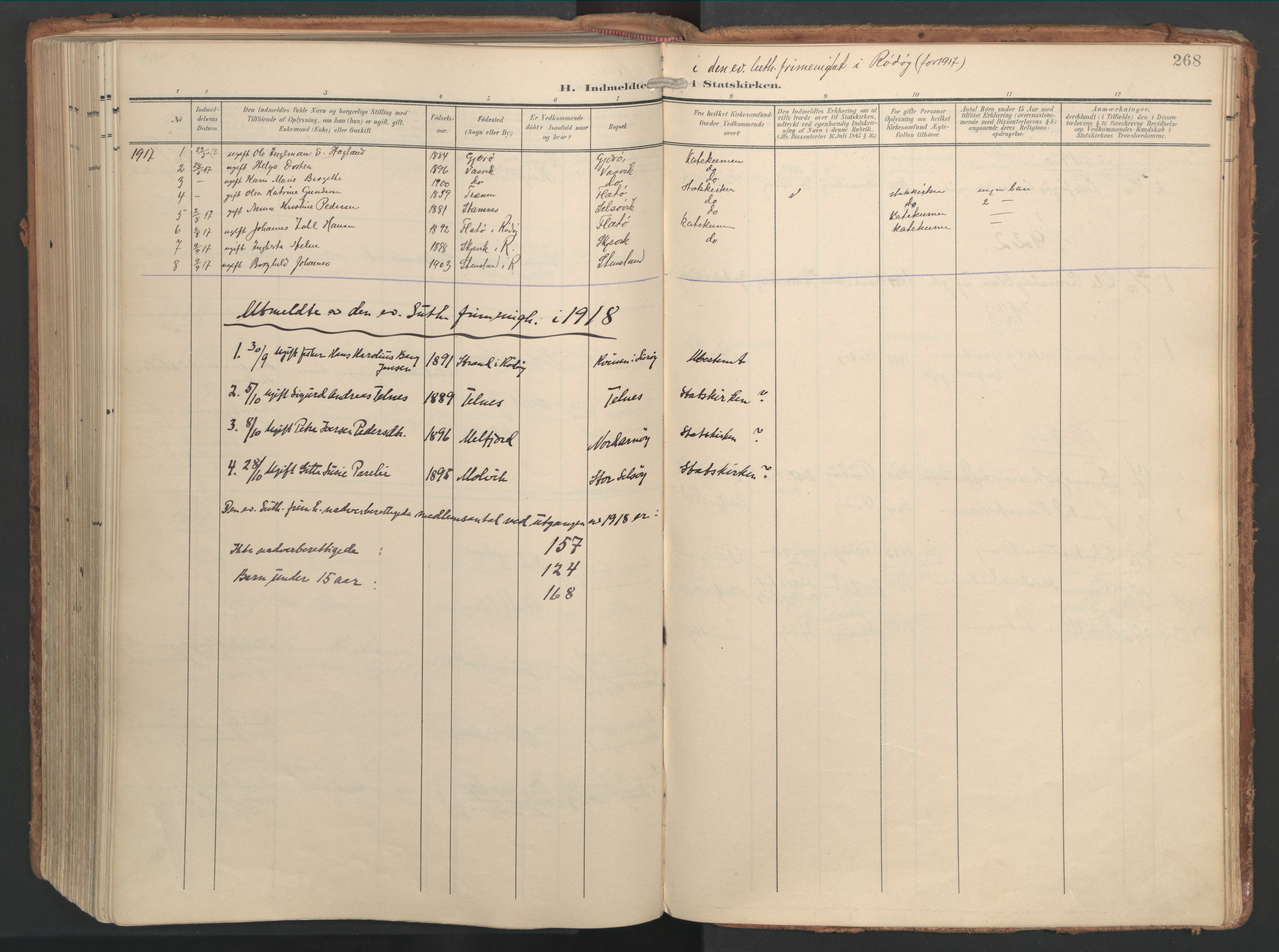 Ministerialprotokoller, klokkerbøker og fødselsregistre - Nordland, AV/SAT-A-1459/841/L0614: Parish register (official) no. 841A17, 1911-1925, p. 268