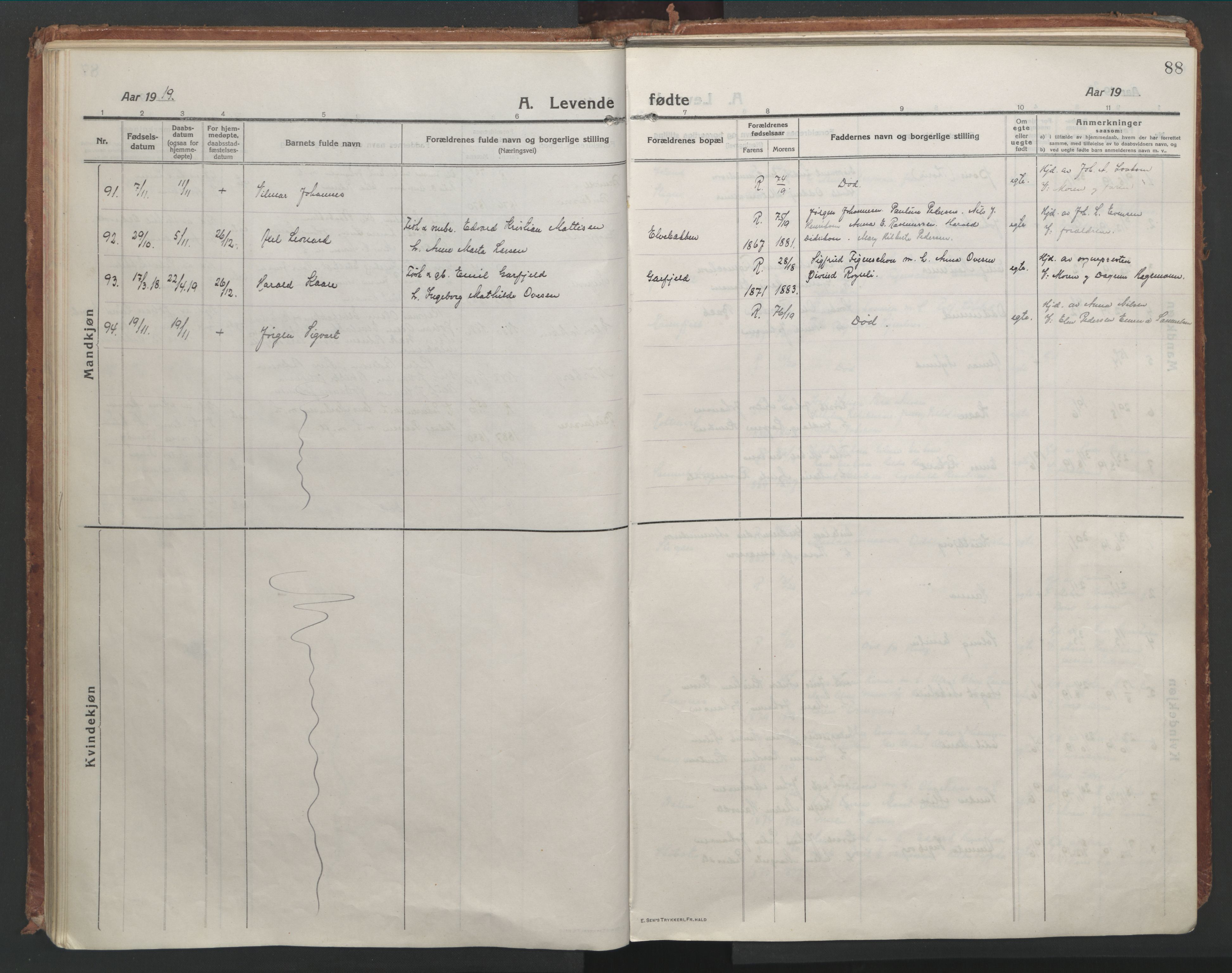 Lyngen sokneprestembete, AV/SATØ-S-1289/H/He/Hea/L0012kirke: Parish register (official) no. 12, 1914-1923, p. 88