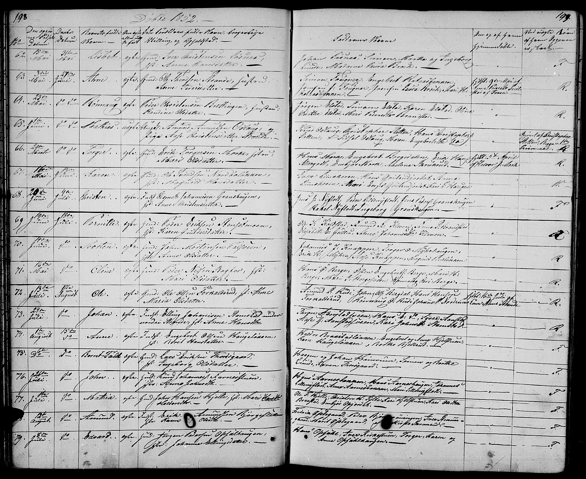 Ringebu prestekontor, AV/SAH-PREST-082/H/Ha/Hab/L0002: Parish register (copy) no. 2, 1839-1853, p. 198-199