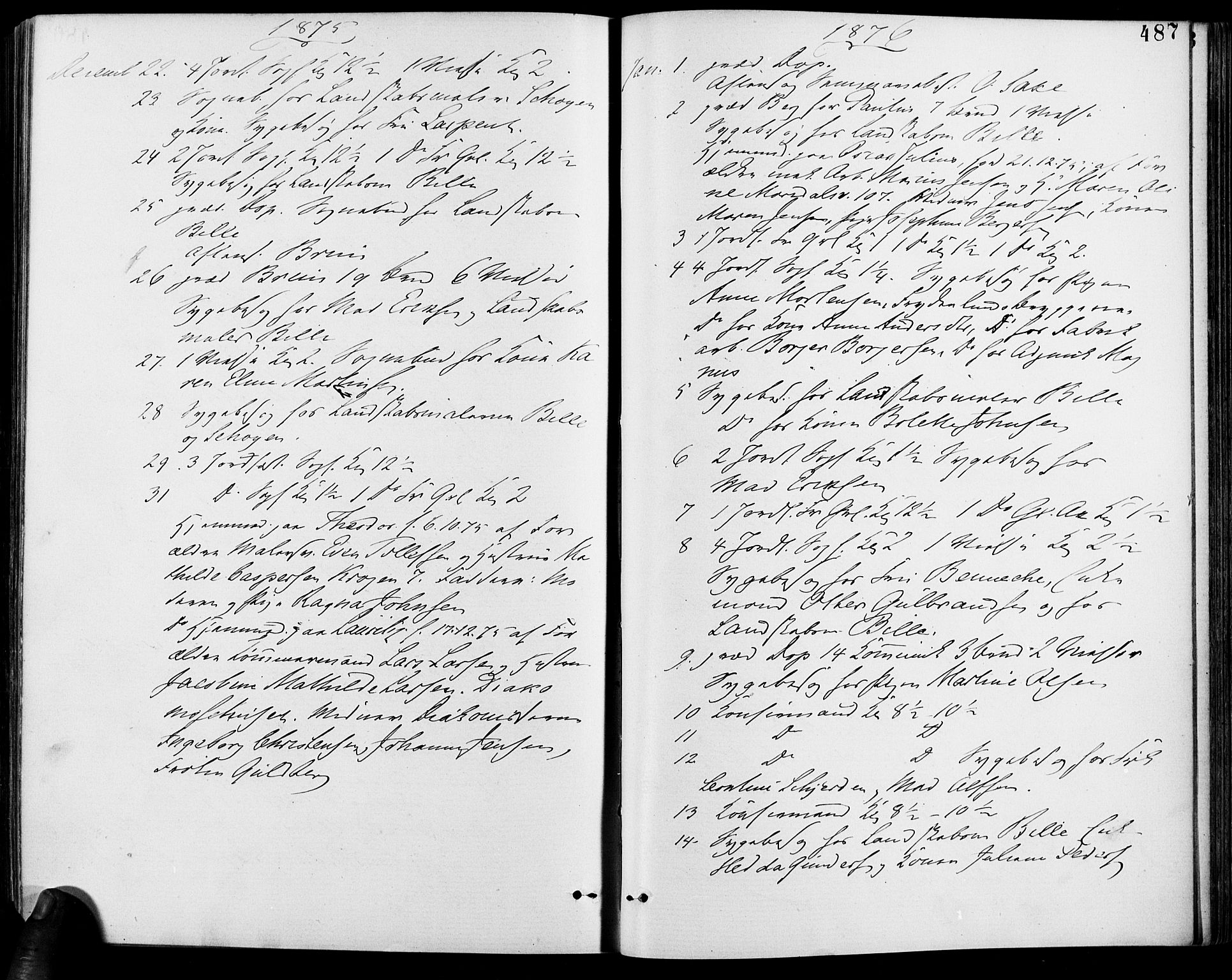 Gamle Aker prestekontor Kirkebøker, AV/SAO-A-10617a/F/L0005: Parish register (official) no. 5, 1873-1881, p. 487
