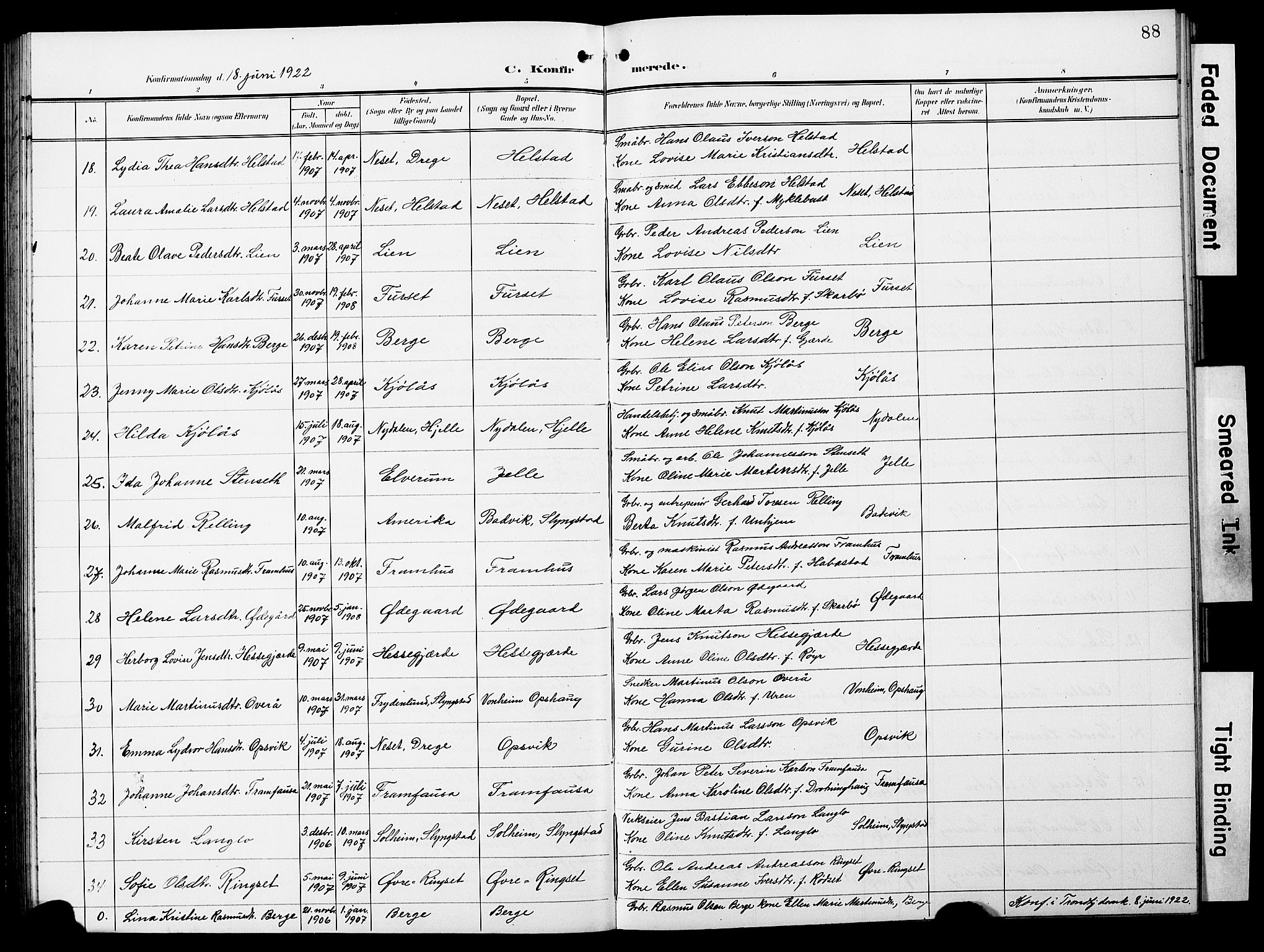 Ministerialprotokoller, klokkerbøker og fødselsregistre - Møre og Romsdal, AV/SAT-A-1454/520/L0293: Parish register (copy) no. 520C05, 1902-1923, p. 88