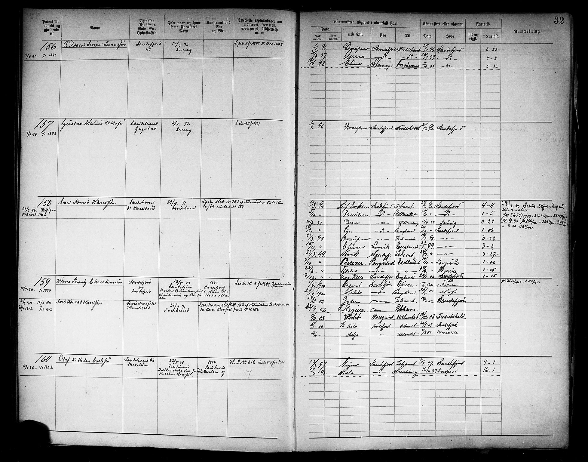 Sandefjord innrulleringskontor, AV/SAKO-A-788/F/Fa/L0005: Annotasjonsrulle, 1894-1911, p. 34