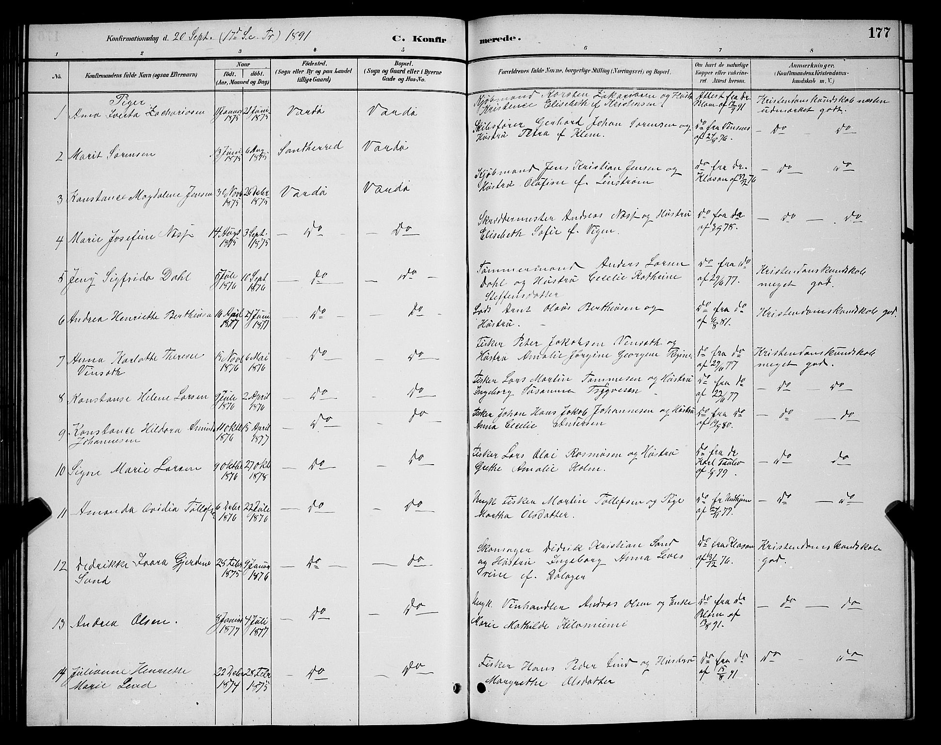 Vardø sokneprestkontor, AV/SATØ-S-1332/H/Hb/L0005klokker: Parish register (copy) no. 5, 1887-1892, p. 177