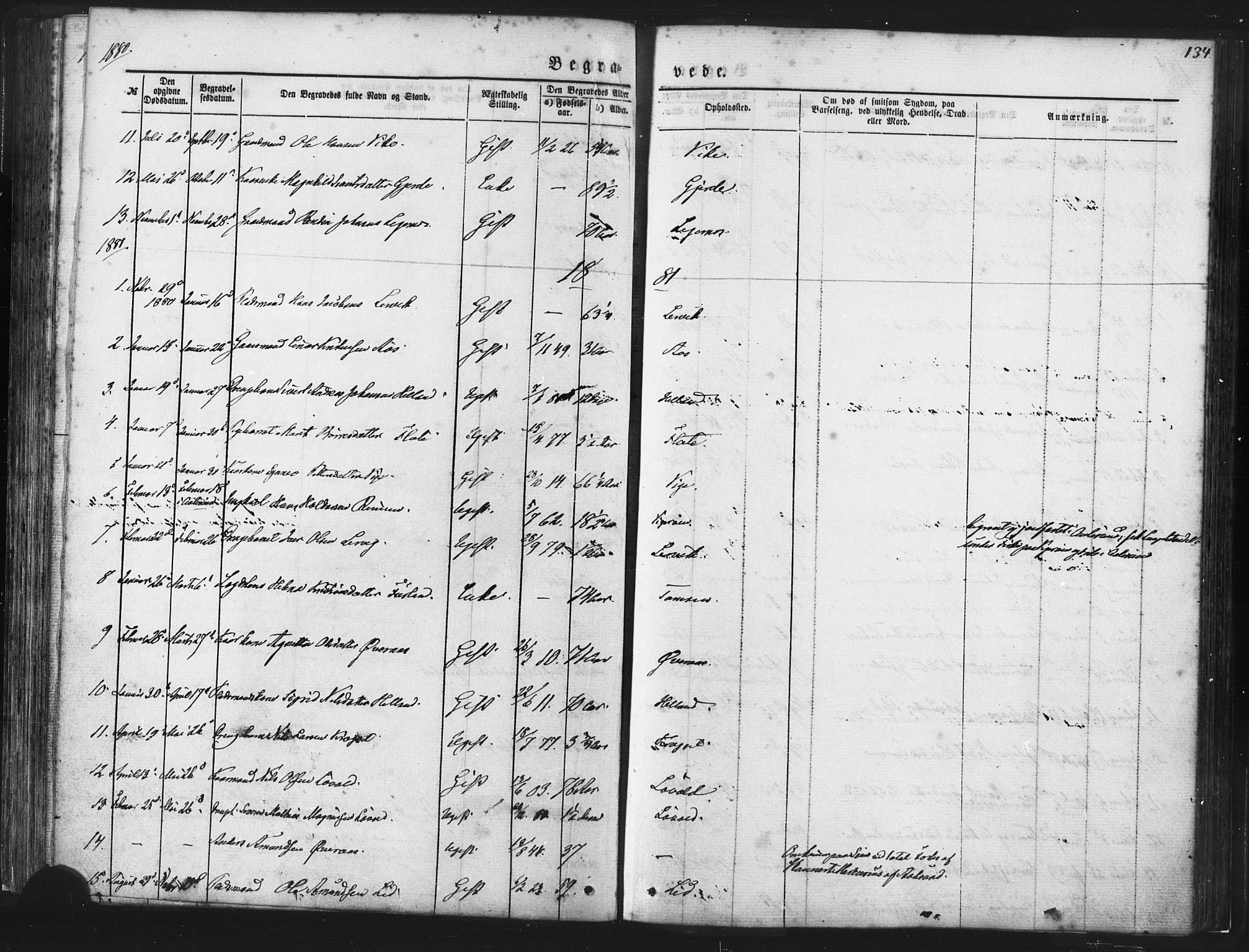 Ministerialprotokoller, klokkerbøker og fødselsregistre - Møre og Romsdal, AV/SAT-A-1454/539/L0530: Parish register (official) no. 539A03, 1872-1886, p. 134