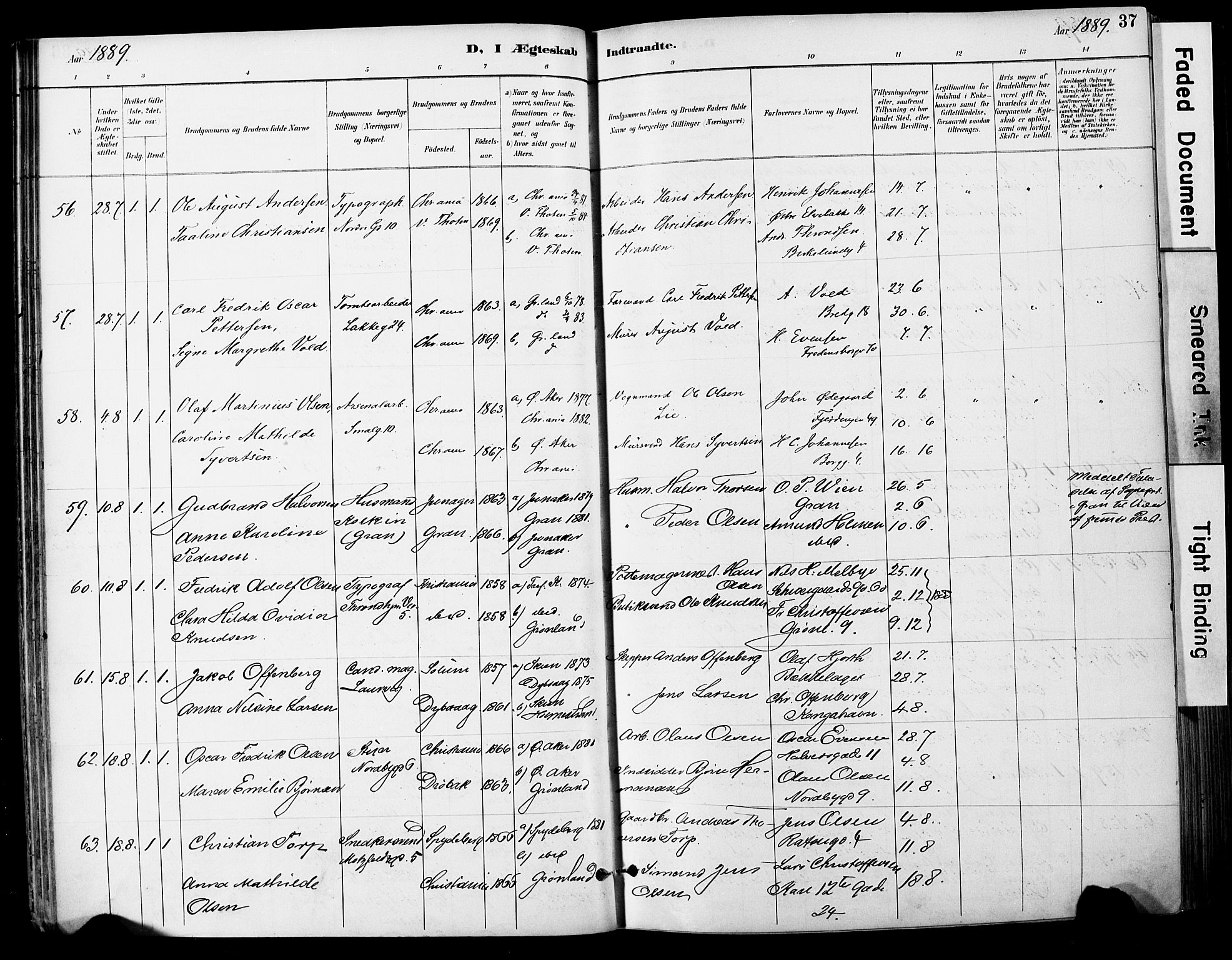Grønland prestekontor Kirkebøker, SAO/A-10848/F/Fa/L0013: Parish register (official) no. 13, 1887-1906, p. 37