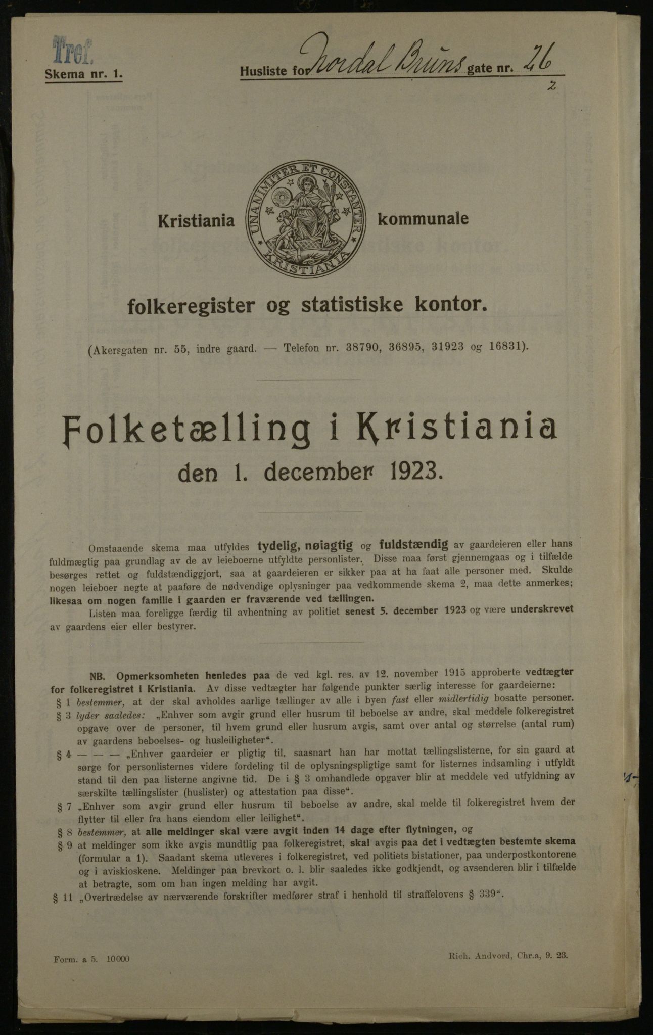 OBA, Municipal Census 1923 for Kristiania, 1923, p. 79641