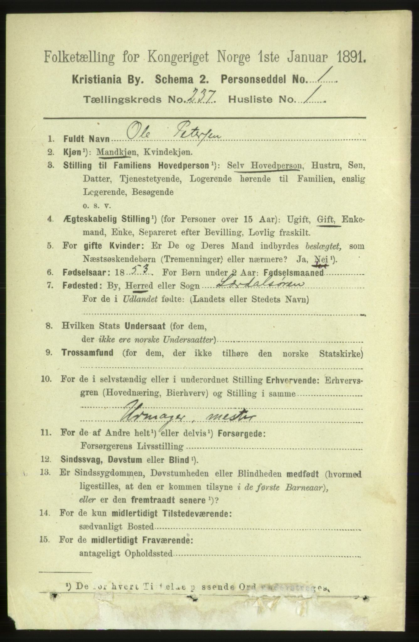 RA, 1891 census for 0301 Kristiania, 1891, p. 144130