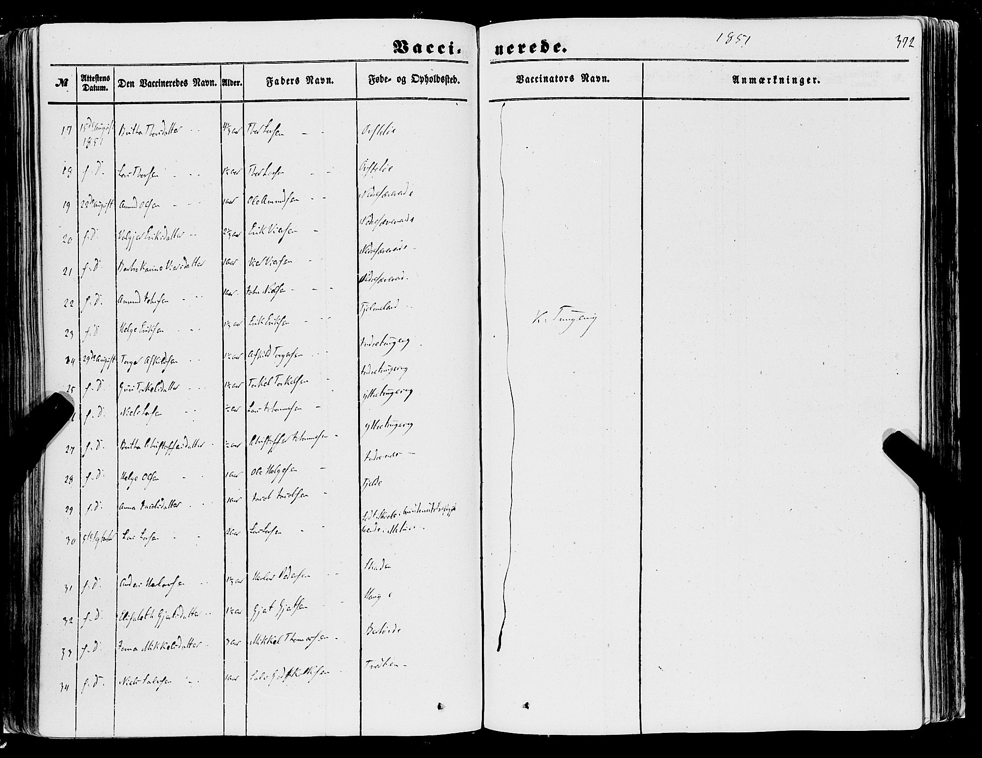 Skånevik sokneprestembete, SAB/A-77801/H/Haa: Parish register (official) no. A 5II, 1848-1869, p. 372