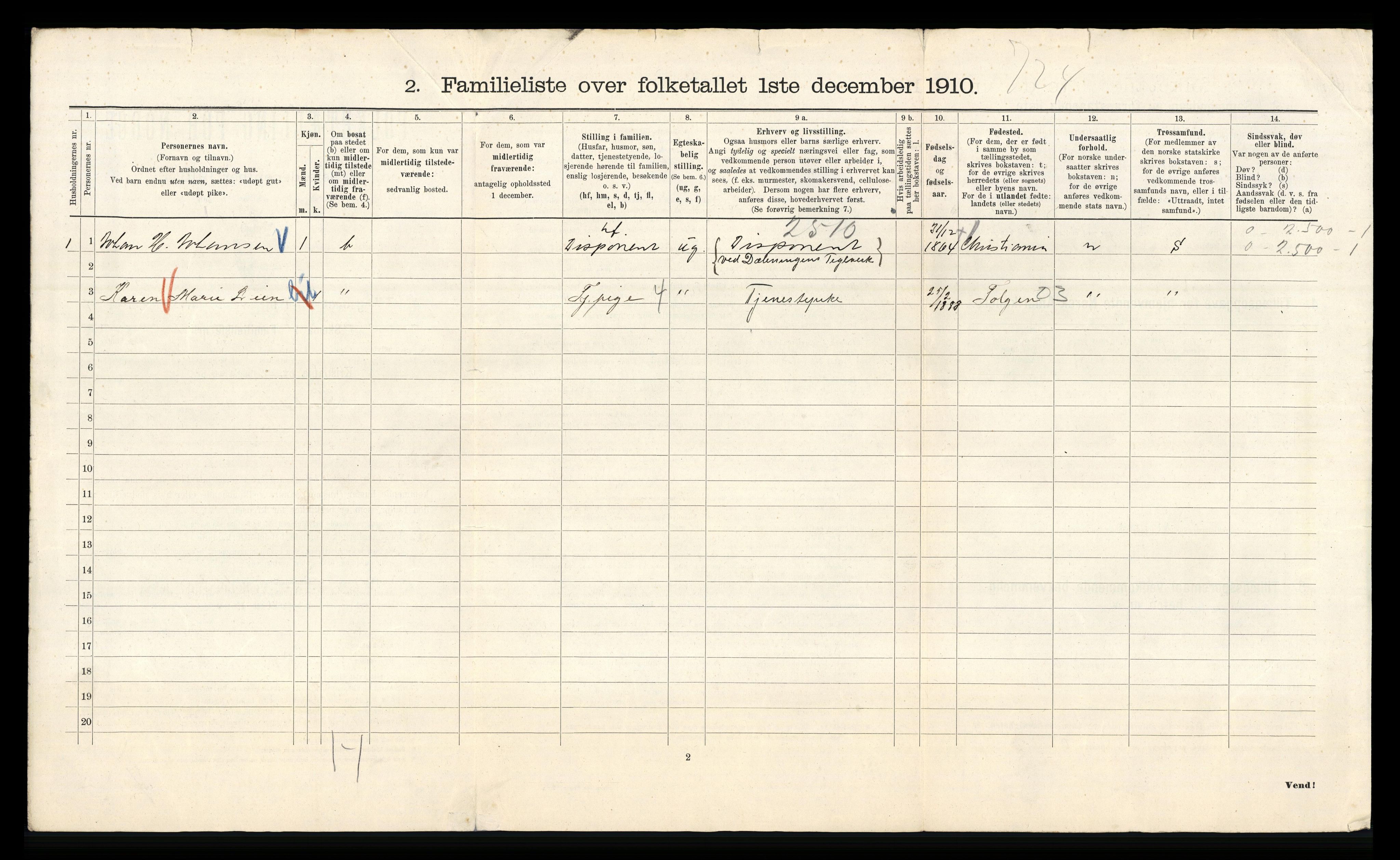 RA, 1910 census for Kristiania, 1910, p. 90374