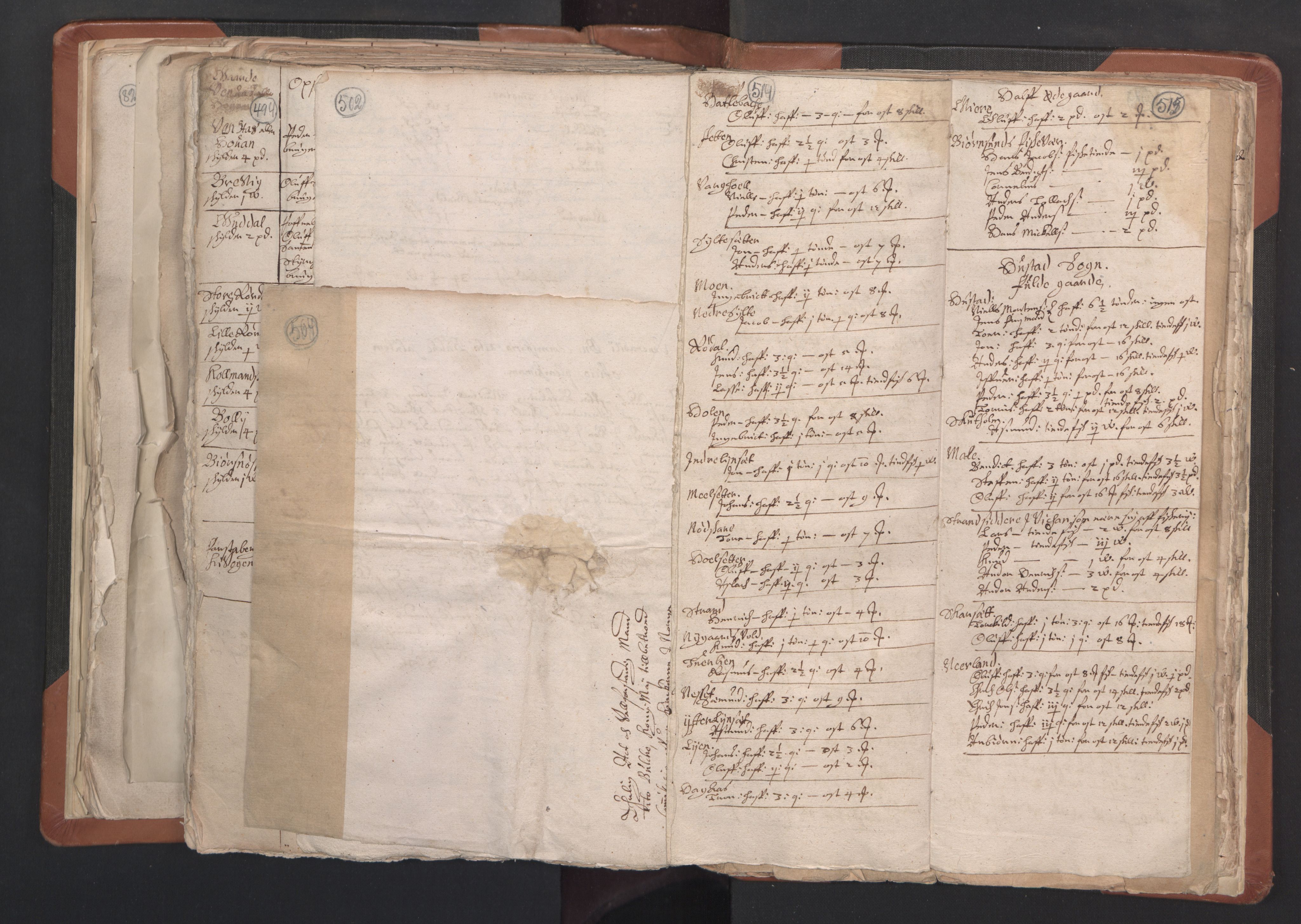 RA, Vicar's Census 1664-1666, no. 27: Romsdal deanery, 1664-1666, p. 514-515