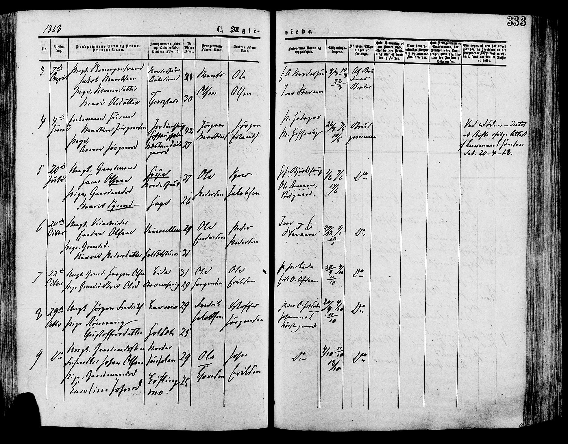 Lesja prestekontor, AV/SAH-PREST-068/H/Ha/Haa/L0008: Parish register (official) no. 8, 1854-1880, p. 333