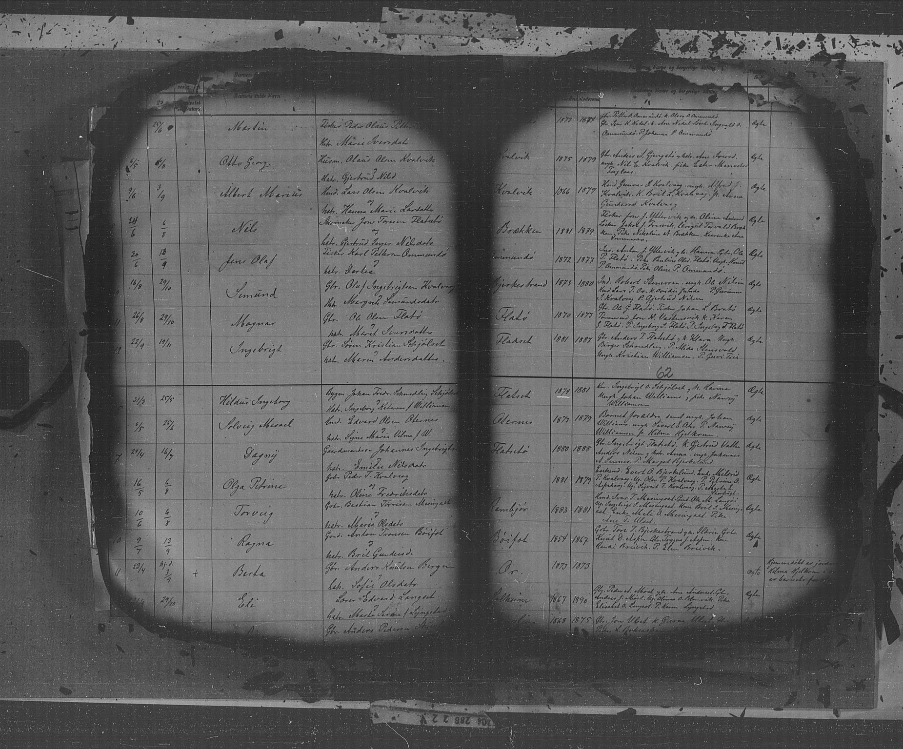 Kristiansund sokneprestkontor, AV/SAT-A-1068/1/I/I1: Parish register (copy) no. 31, 1880-1918, p. 62