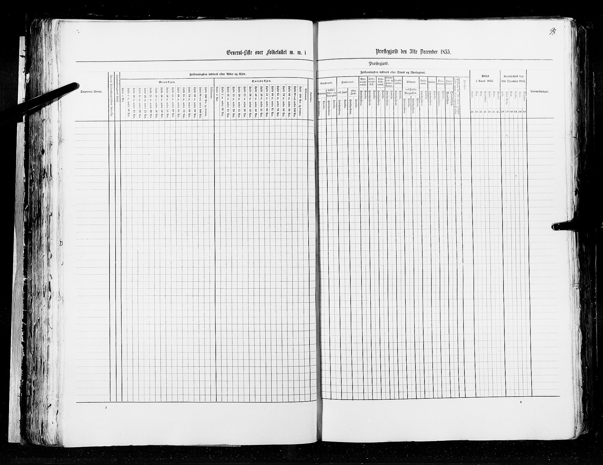 RA, Census 1855, vol. 2: Kristians amt, Buskerud amt og Jarlsberg og Larvik amt, 1855, p. 98