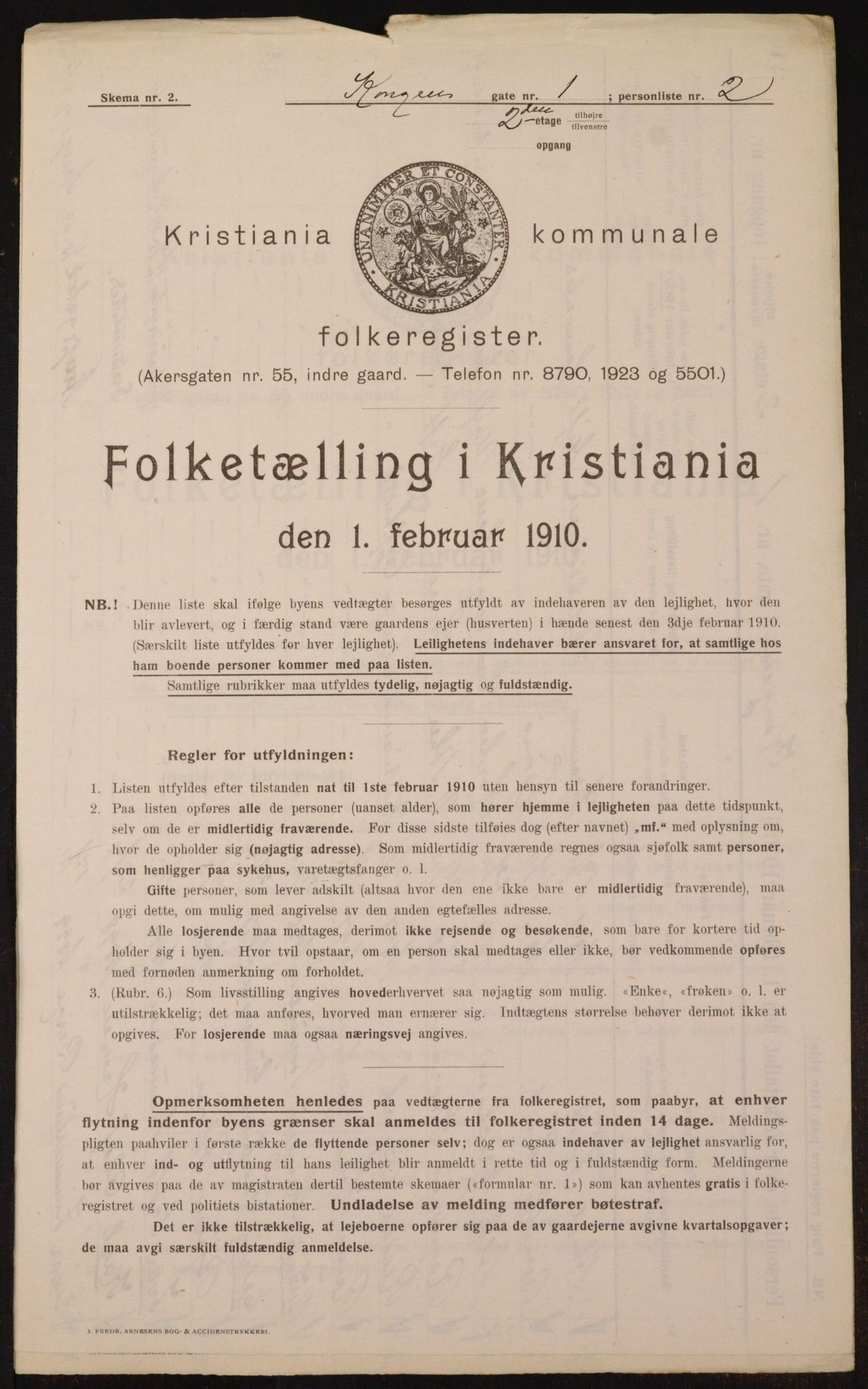 OBA, Municipal Census 1910 for Kristiania, 1910, p. 50960