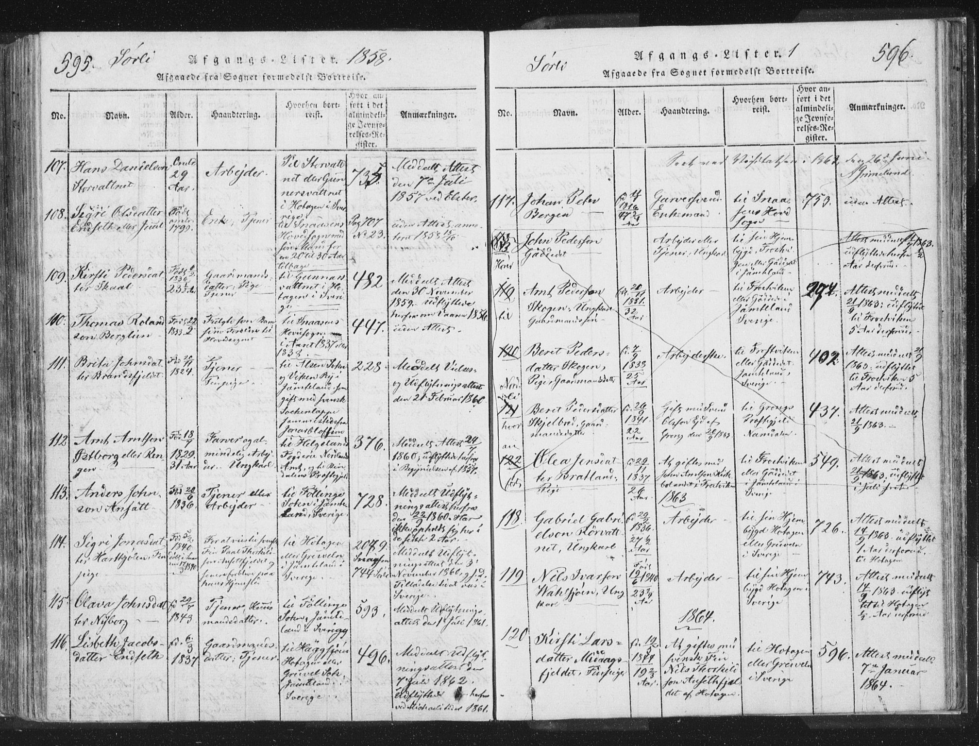Ministerialprotokoller, klokkerbøker og fødselsregistre - Nord-Trøndelag, SAT/A-1458/755/L0491: Parish register (official) no. 755A01 /2, 1817-1864, p. 595-596