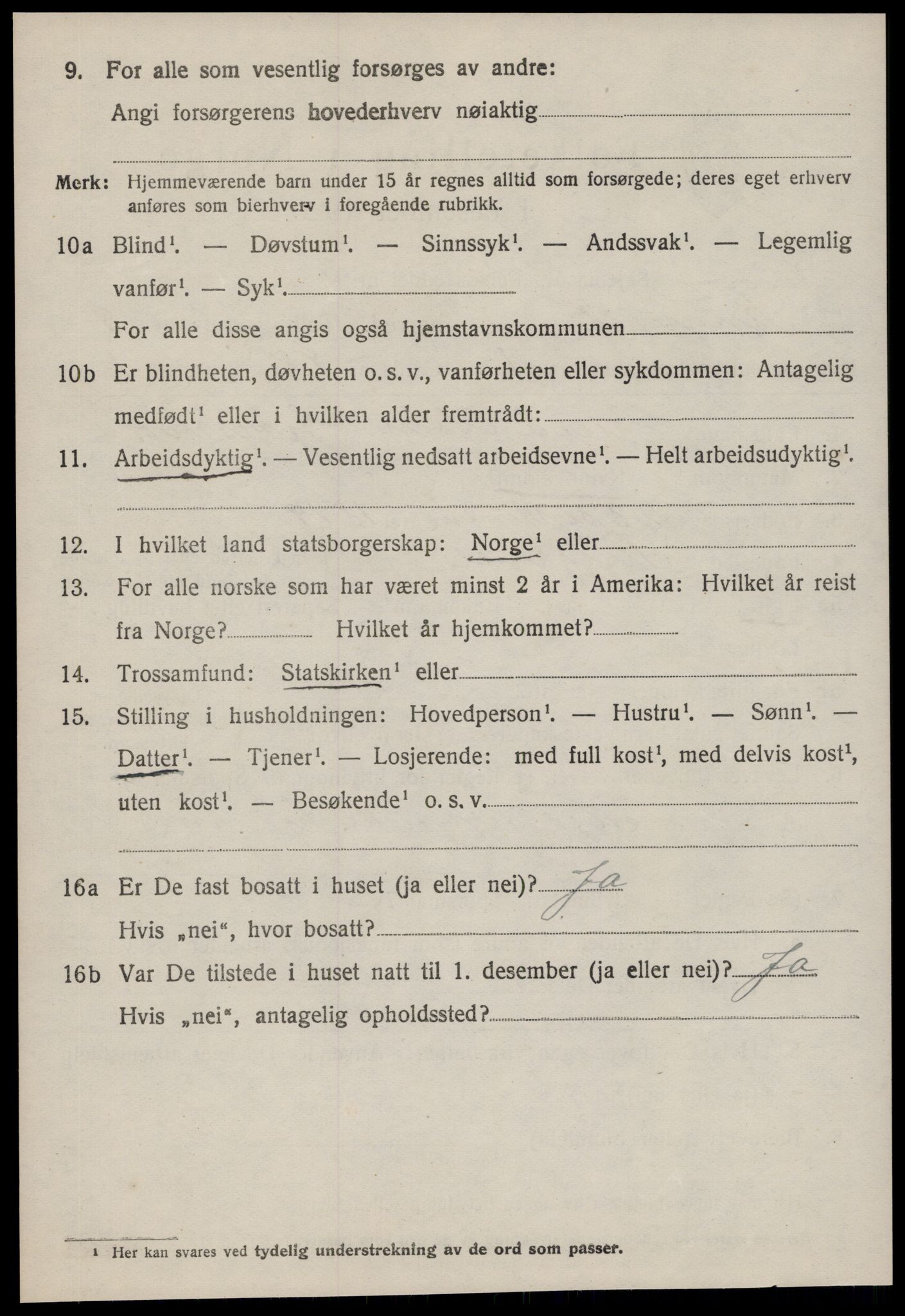 SAT, 1920 census for Tingvoll, 1920, p. 5099