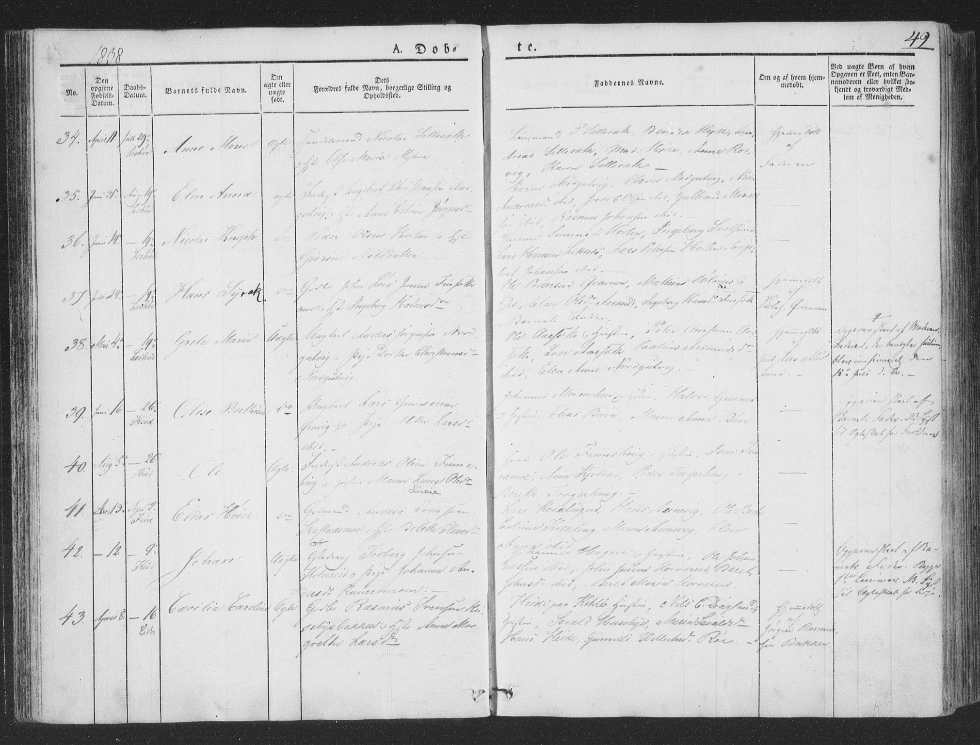 Ministerialprotokoller, klokkerbøker og fødselsregistre - Nord-Trøndelag, AV/SAT-A-1458/780/L0639: Parish register (official) no. 780A04, 1830-1844, p. 49