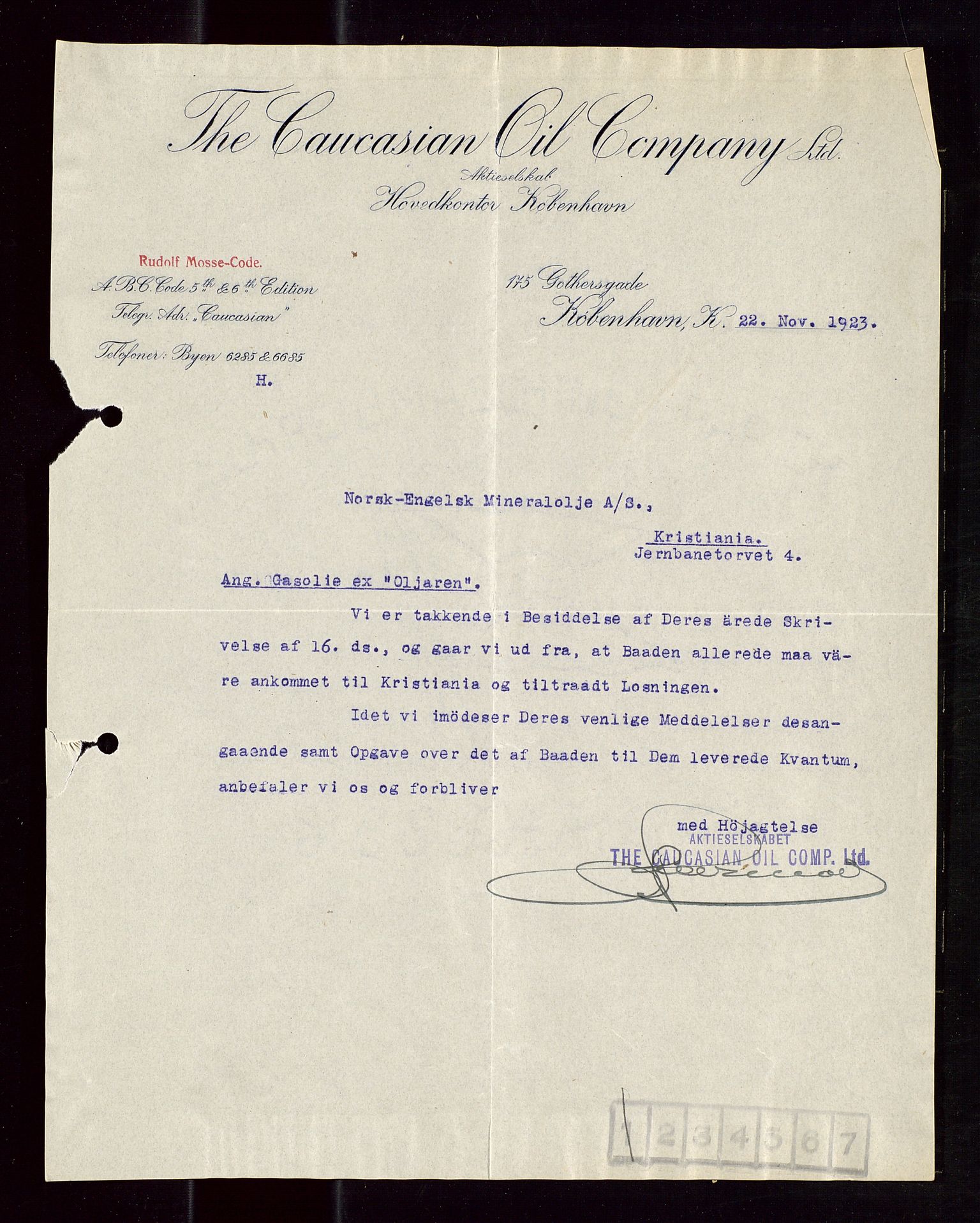 Pa 1521 - A/S Norske Shell, AV/SAST-A-101915/E/Ea/Eaa/L0013: Sjefskorrespondanse, 1924, p. 50