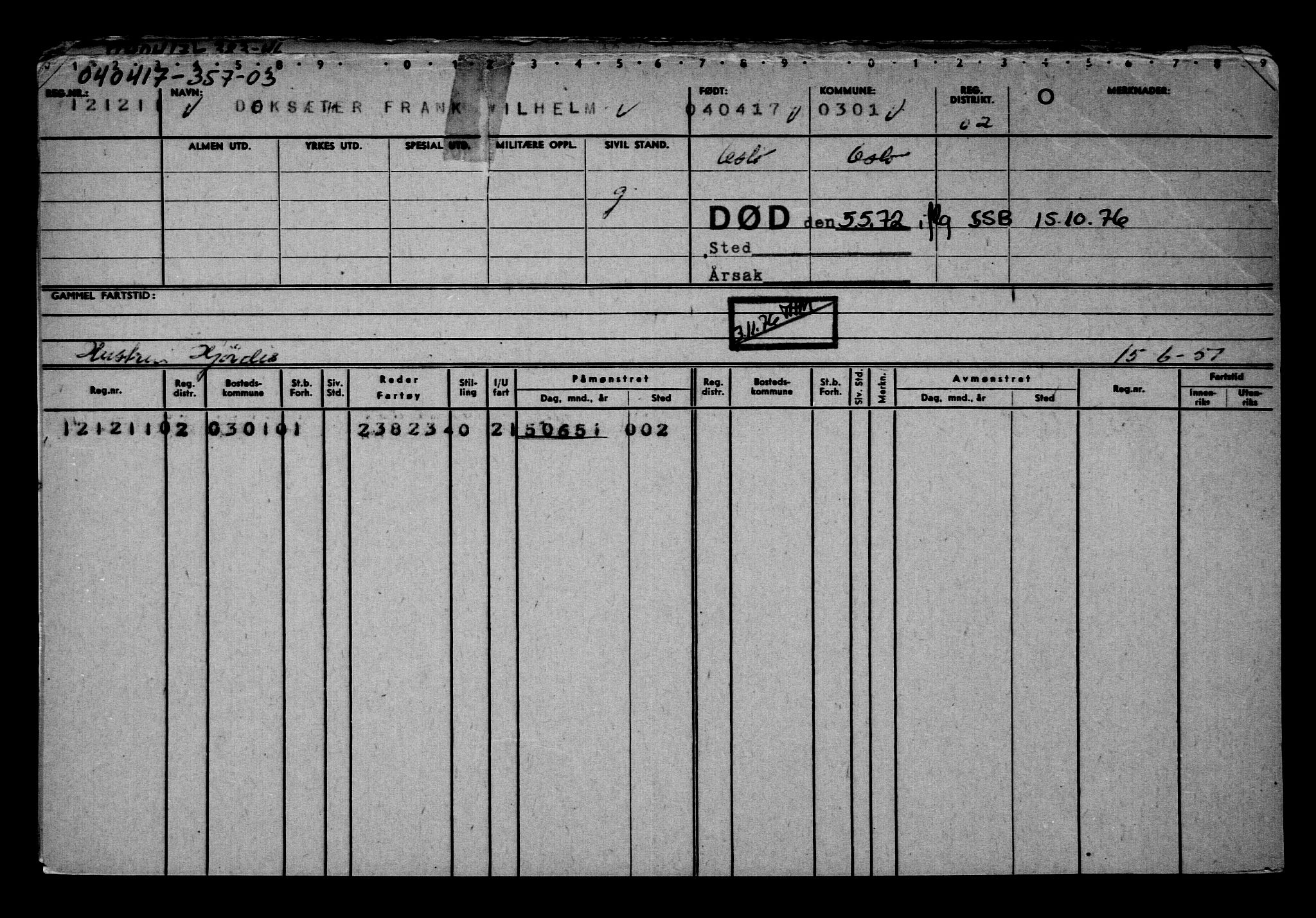 Direktoratet for sjømenn, AV/RA-S-3545/G/Gb/L0147: Hovedkort, 1917, p. 436