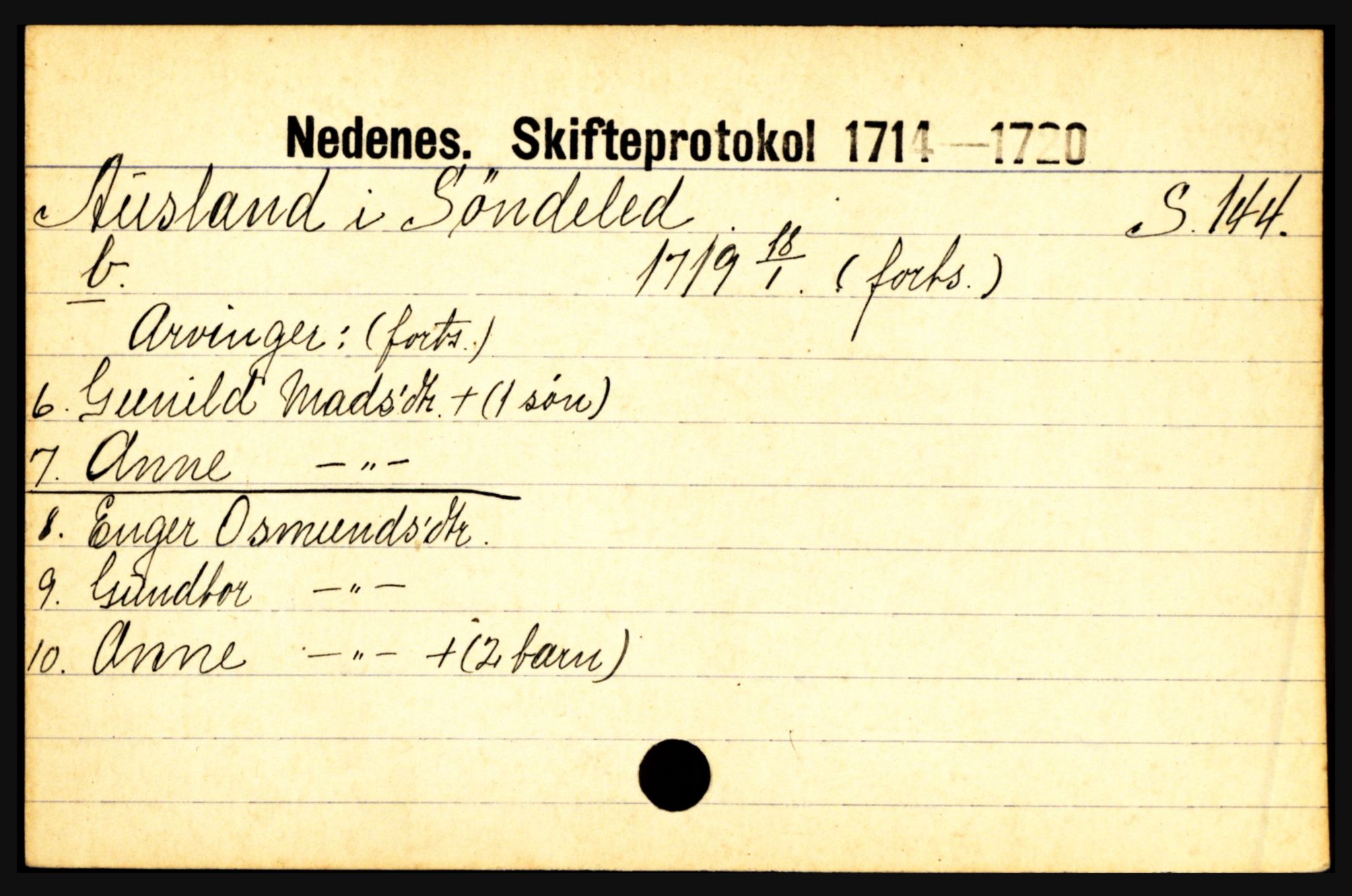 Nedenes sorenskriveri før 1824, AV/SAK-1221-0007/H, p. 1471