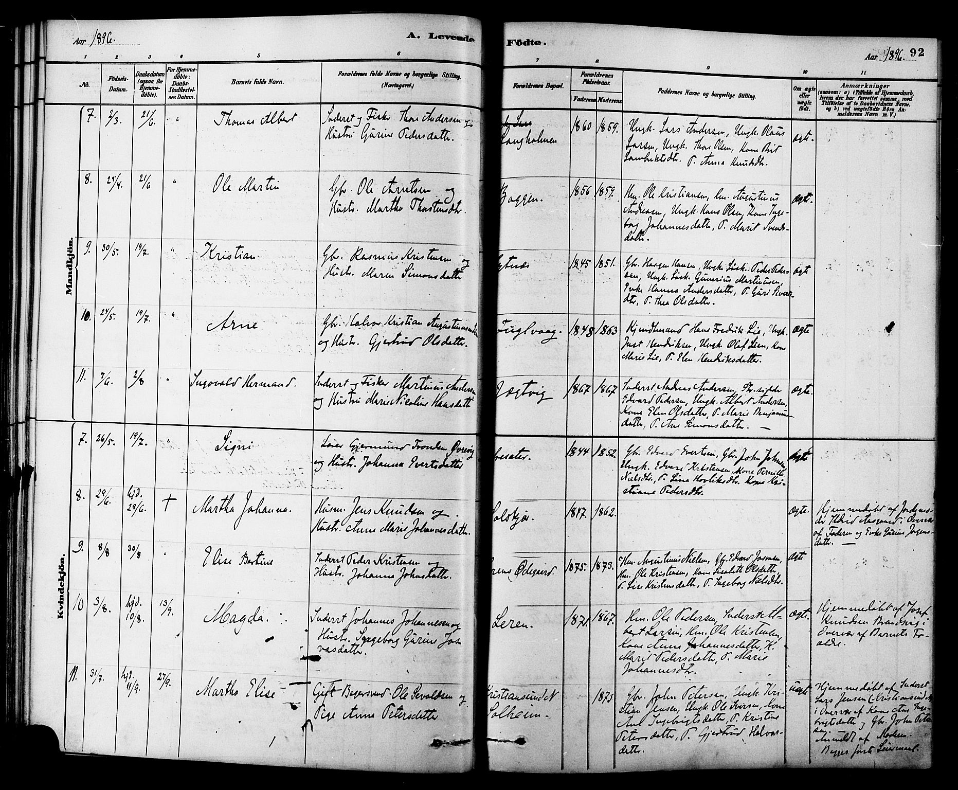 Ministerialprotokoller, klokkerbøker og fødselsregistre - Møre og Romsdal, AV/SAT-A-1454/577/L0896: Parish register (official) no. 577A03, 1880-1898, p. 92