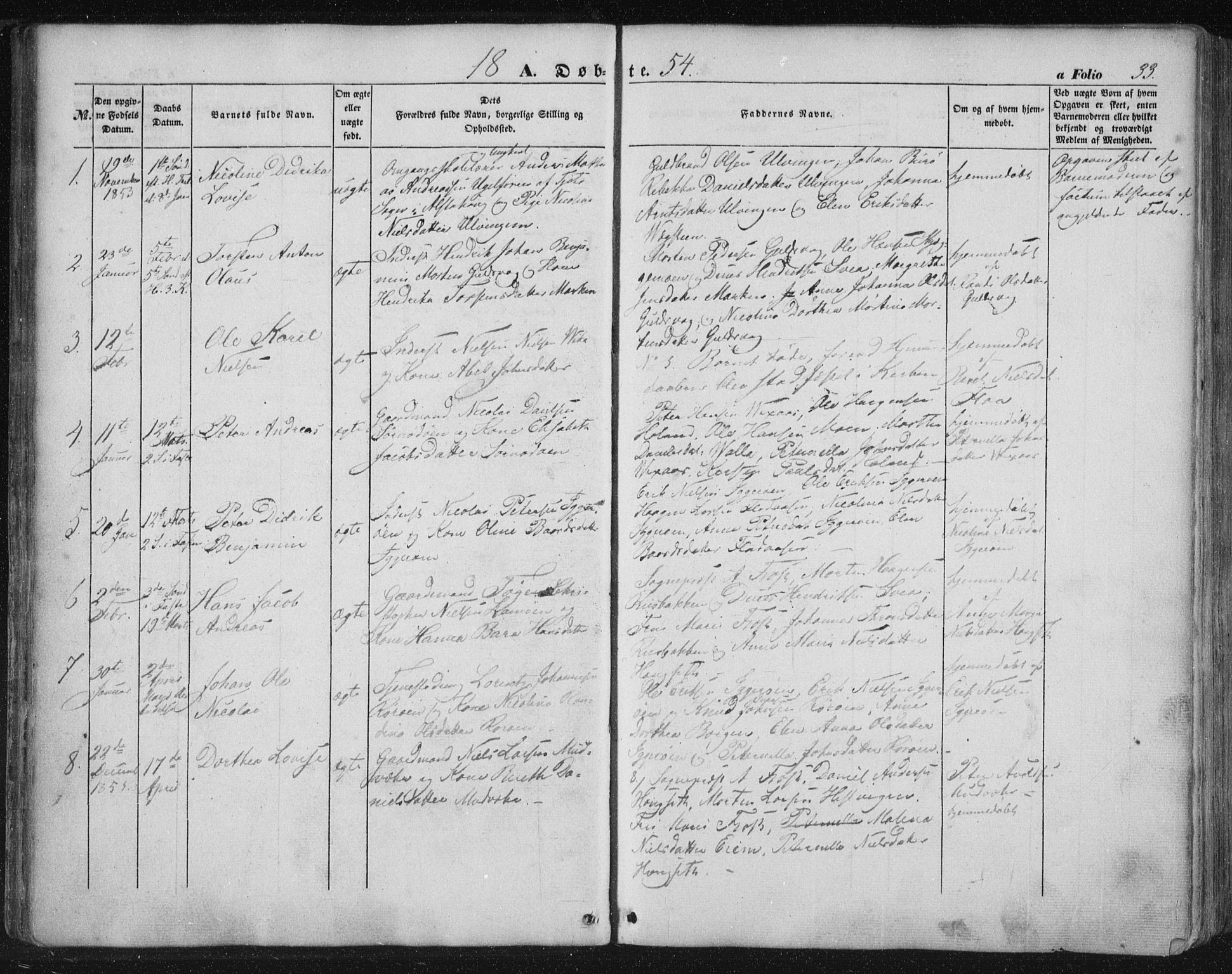 Ministerialprotokoller, klokkerbøker og fødselsregistre - Nordland, AV/SAT-A-1459/816/L0240: Parish register (official) no. 816A06, 1846-1870, p. 33