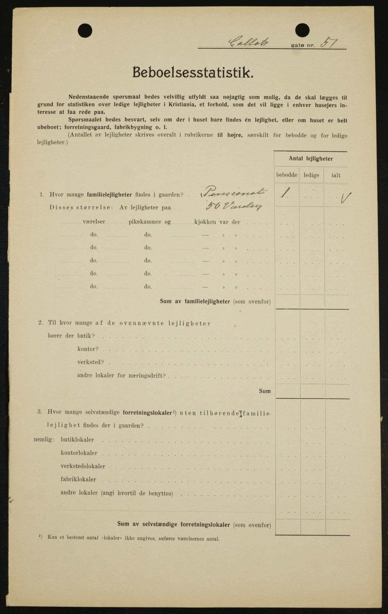 OBA, Municipal Census 1909 for Kristiania, 1909, p. 12033