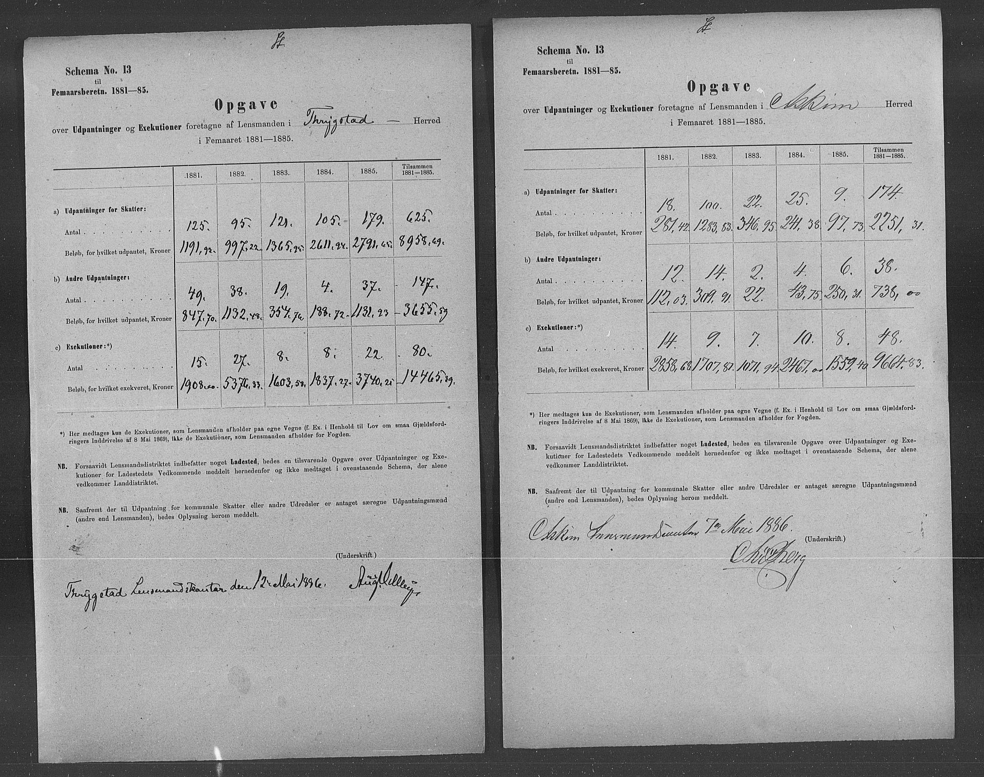 Statistisk sentralbyrå, Næringsøkonomiske emner, Generelt - Amtmennenes femårsberetninger, AV/RA-S-2233/F/Fa/L0062: --, 1881-1885, p. 271