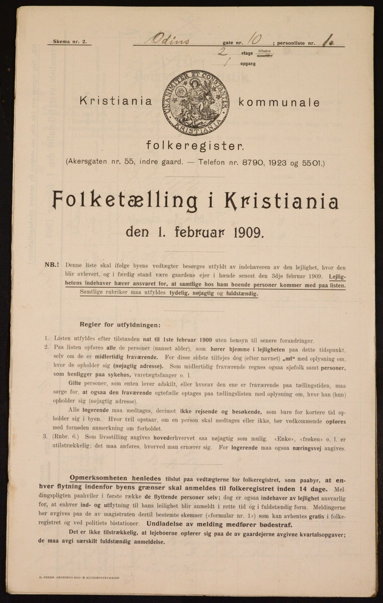 OBA, Municipal Census 1909 for Kristiania, 1909, p. 67676