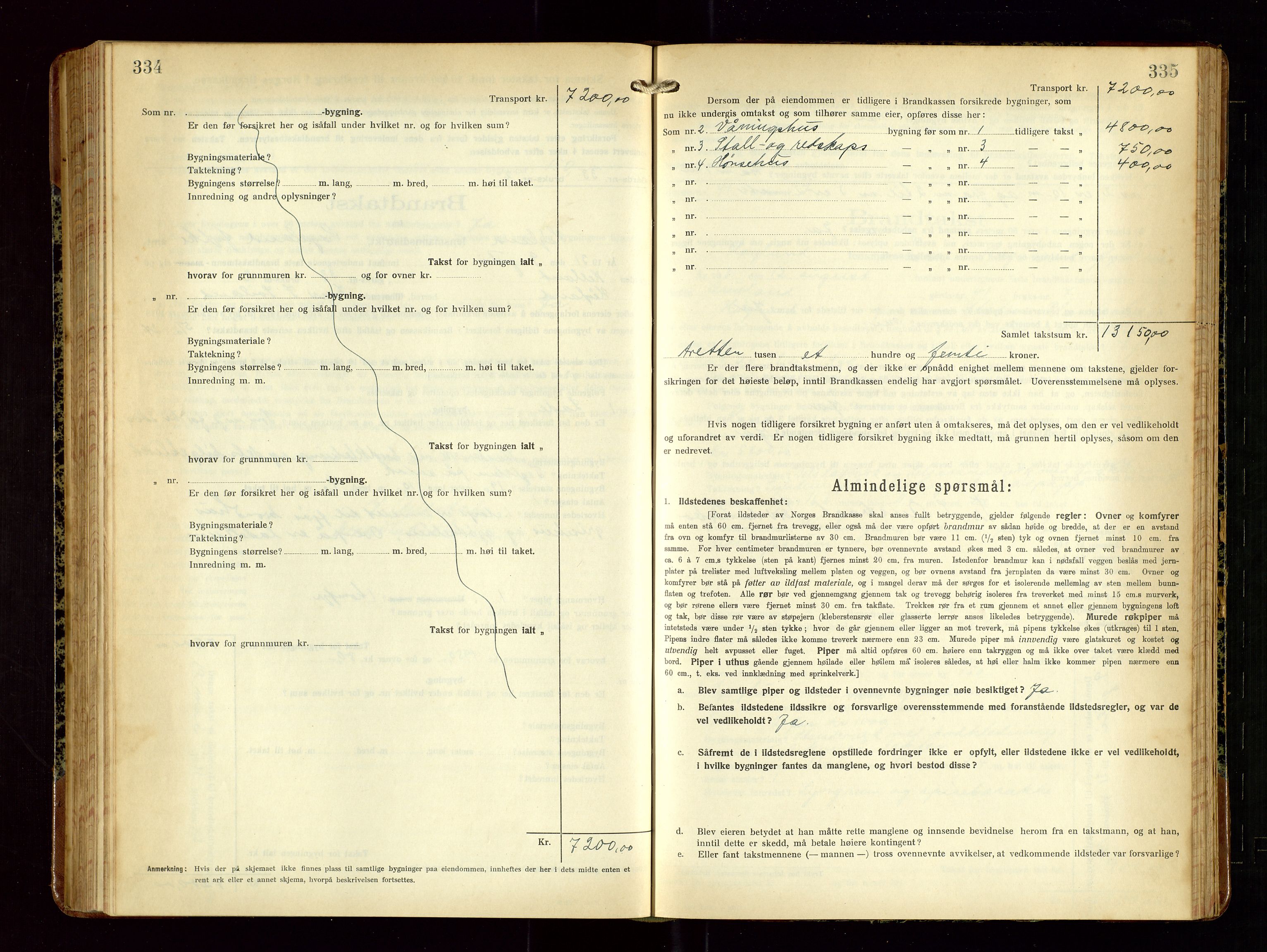 Høyland/Sandnes lensmannskontor, SAST/A-100166/Gob/L0004: "Brandtakstprotokol", 1924-1933, p. 334-335