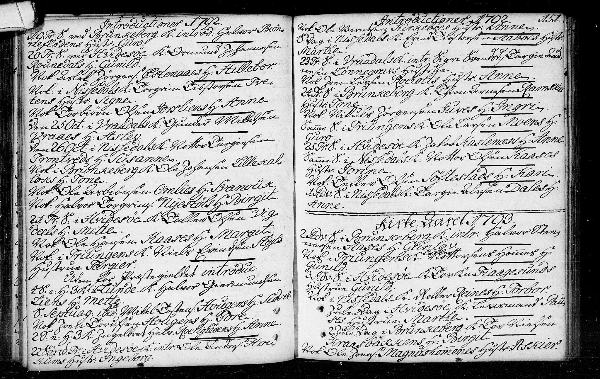 Kviteseid kirkebøker, SAKO/A-276/F/Fa/L0003: Parish register (official) no. I 3, 1787-1799, p. 151