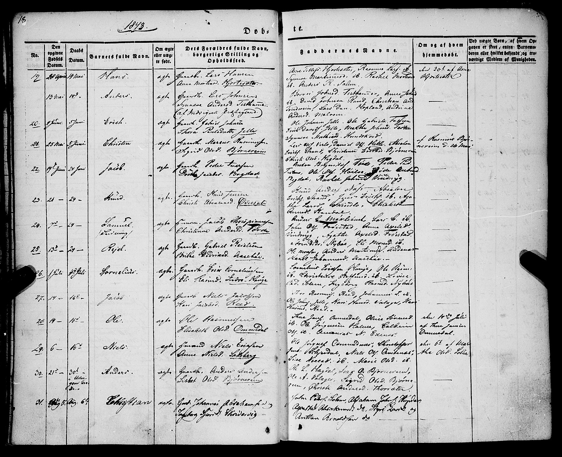 Gloppen sokneprestembete, AV/SAB-A-80101/H/Haa/Haaa/L0008: Parish register (official) no. A 8, 1837-1855, p. 19