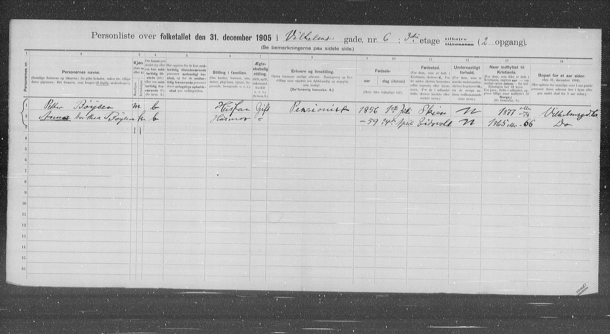 OBA, Municipal Census 1905 for Kristiania, 1905, p. 67422