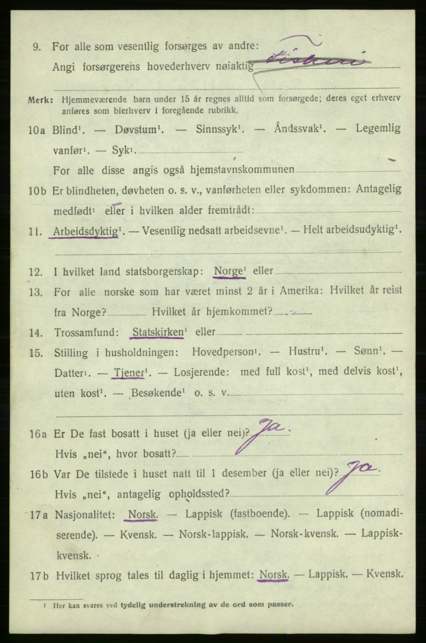 SATØ, 1920 census for Vardø rural district, 1920, p. 2929