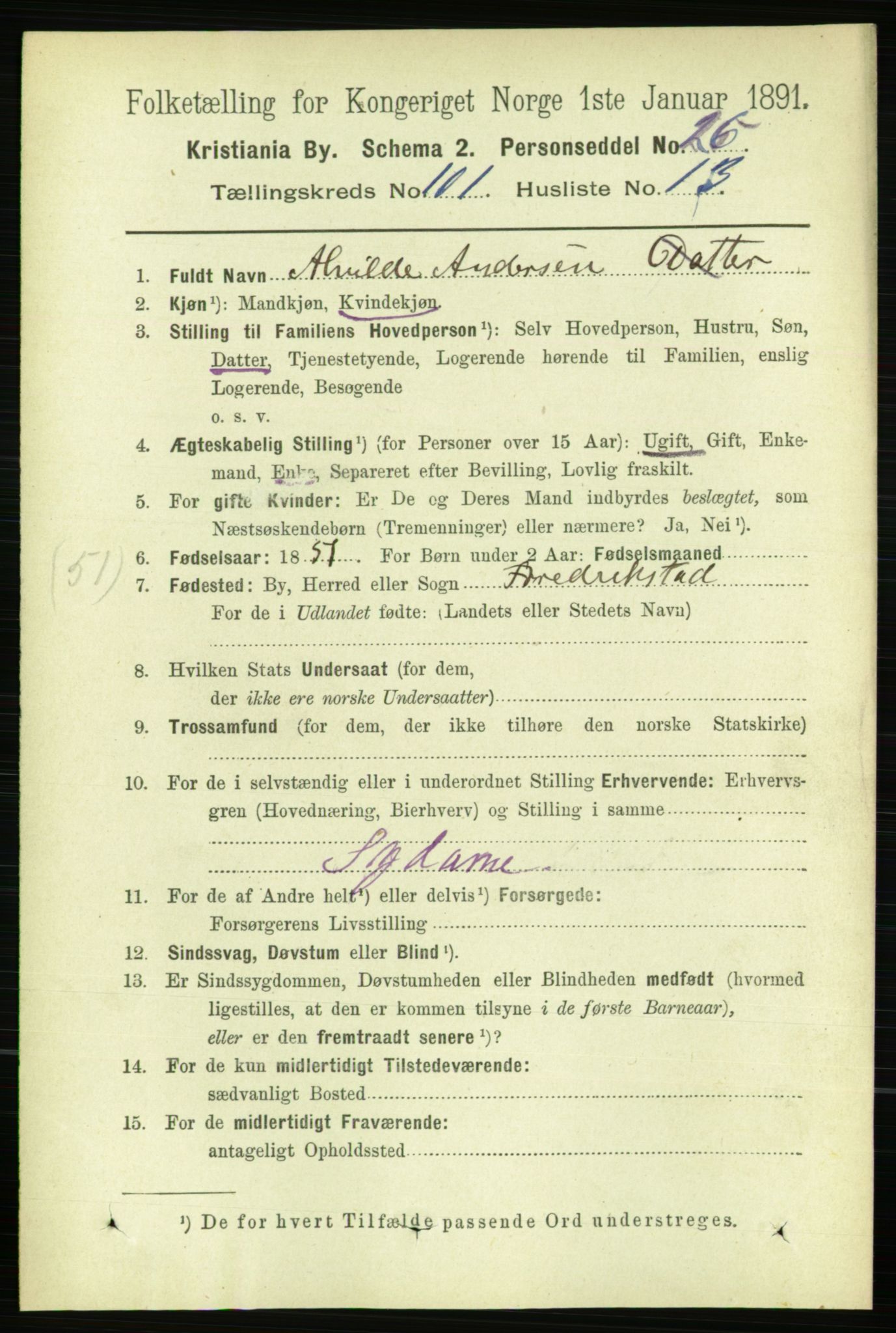 RA, 1891 census for 0301 Kristiania, 1891, p. 50272