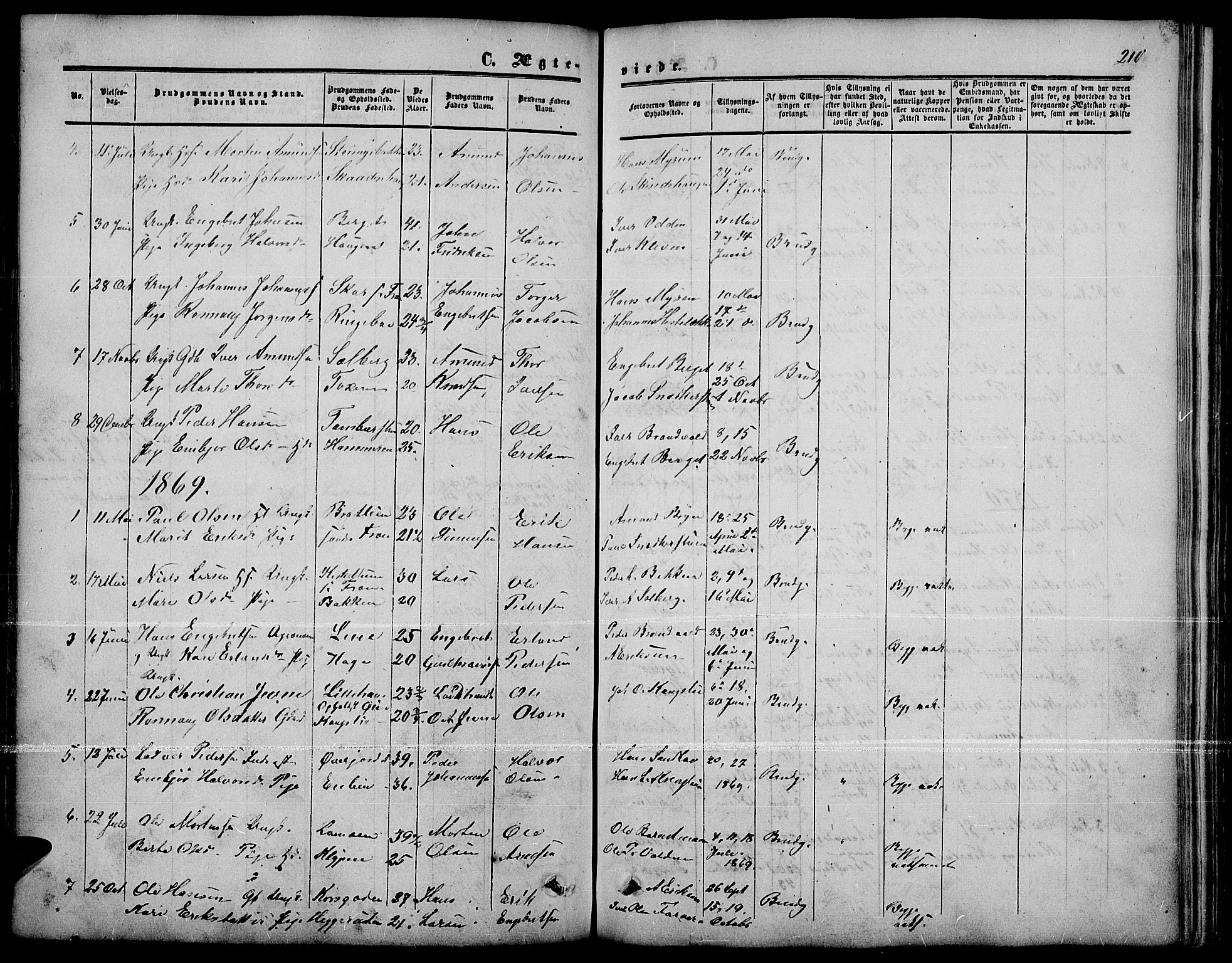 Nord-Fron prestekontor, AV/SAH-PREST-080/H/Ha/Hab/L0001: Parish register (copy) no. 1, 1851-1883, p. 210