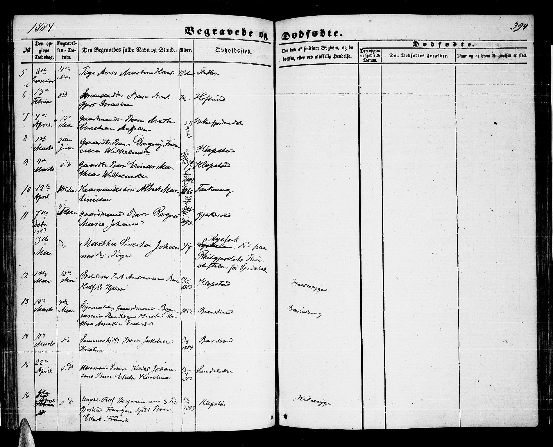 Ministerialprotokoller, klokkerbøker og fødselsregistre - Nordland, AV/SAT-A-1459/876/L1102: Parish register (copy) no. 876C01, 1852-1886, p. 394