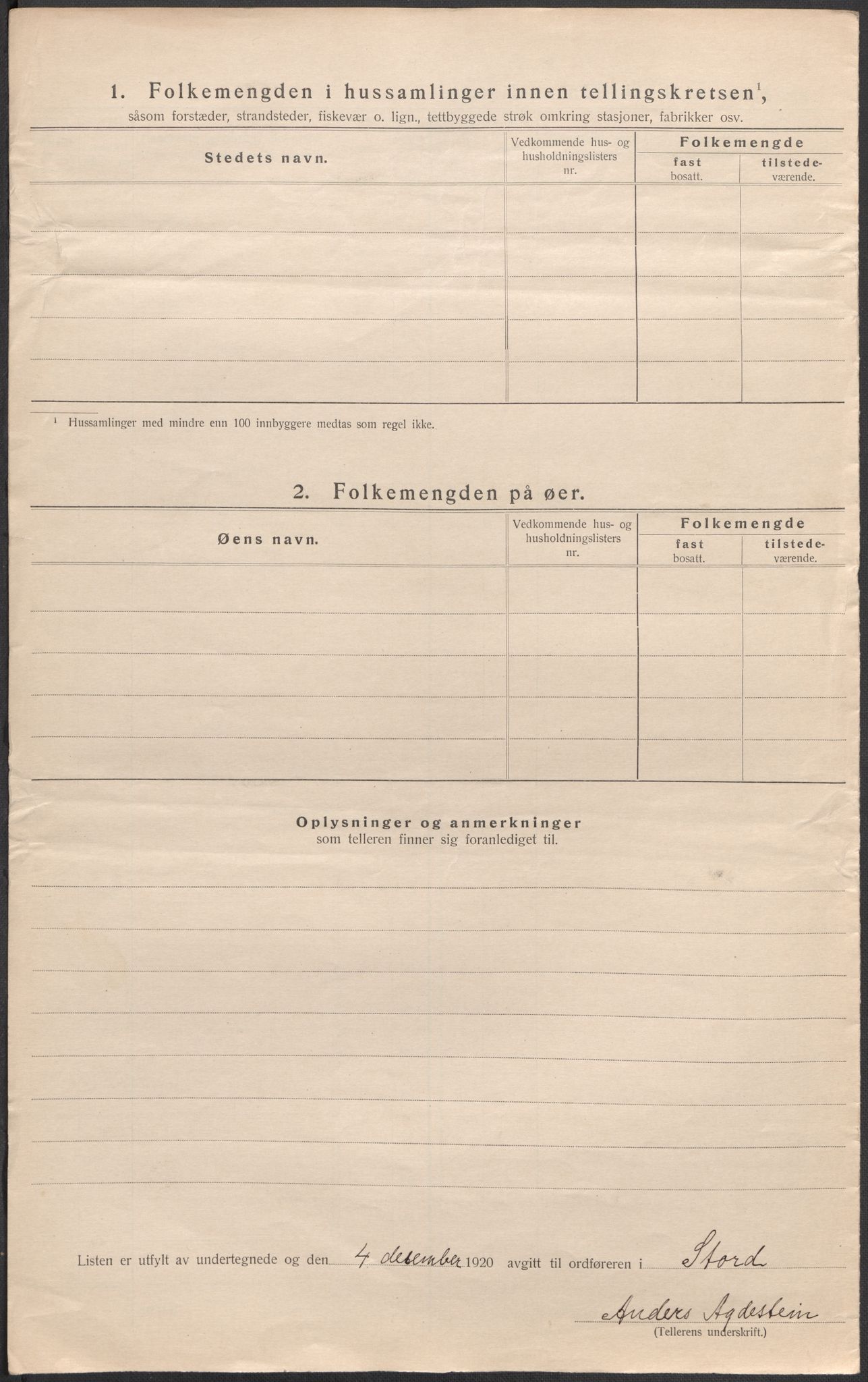 SAB, 1920 census for Stord, 1920, p. 16