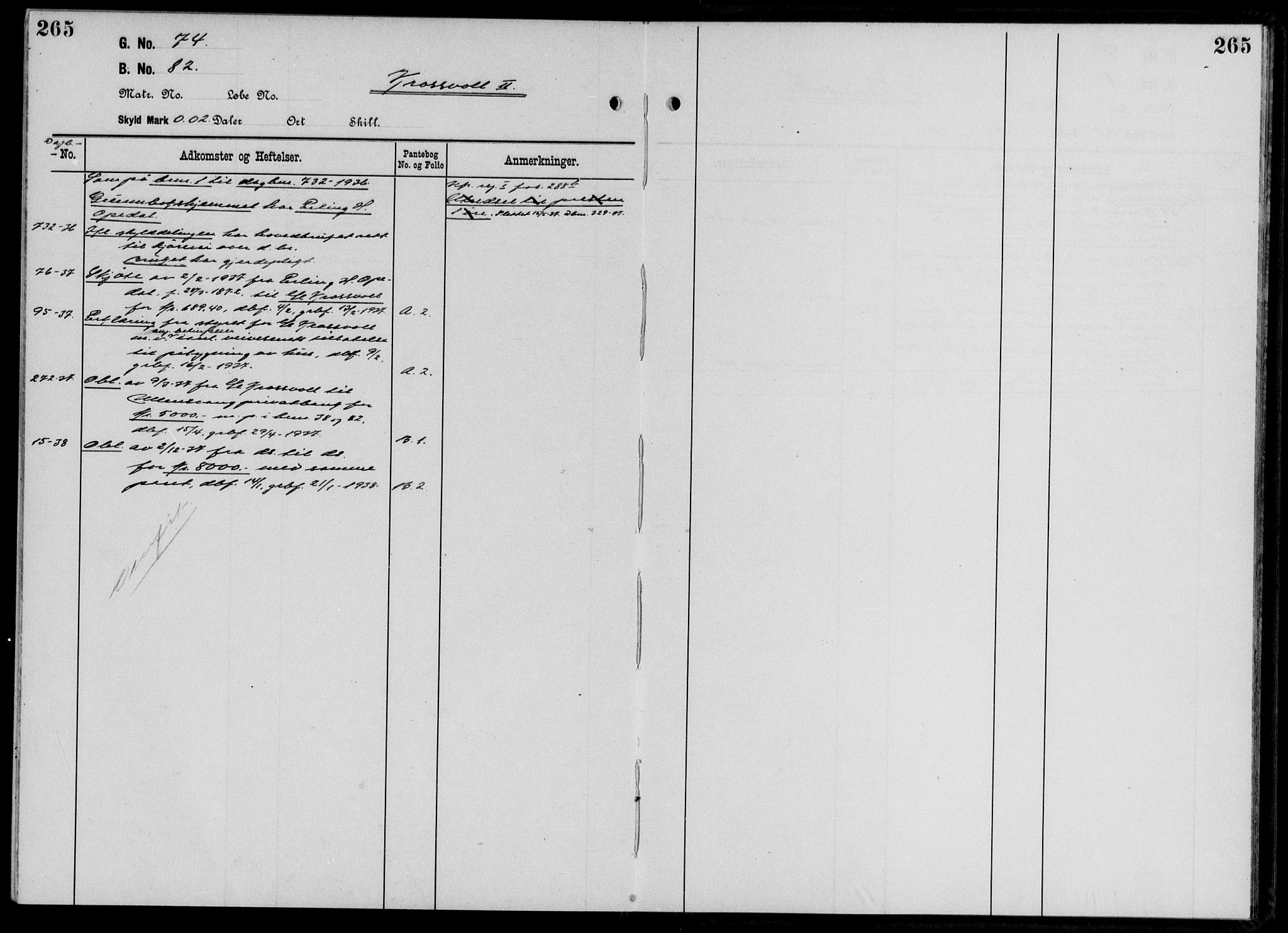 Hardanger og Voss sorenskriveri, SAB/A-2501/2/2A/2Aa/L0009: Mortgage register no. II.A.a.9, 1800-1940, p. 265
