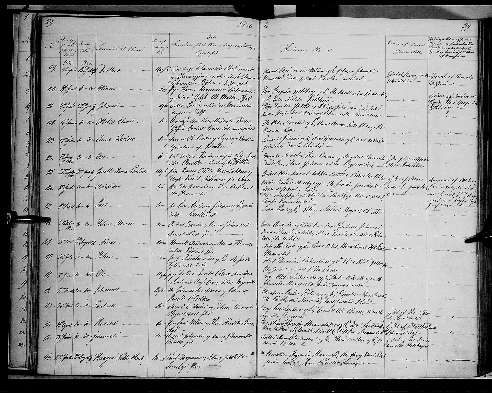 Østre Toten prestekontor, AV/SAH-PREST-104/H/Ha/Haa/L0002: Parish register (official) no. 2, 1840-1847, p. 29
