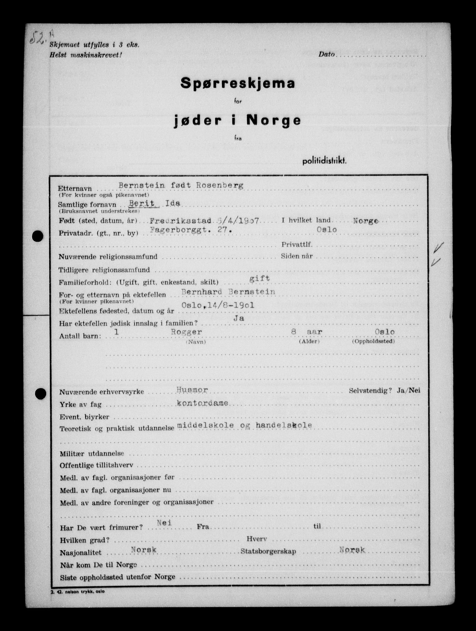 Statspolitiet - Hovedkontoret / Osloavdelingen, AV/RA-S-1329/G/Ga/L0009: Spørreskjema for jøder i Norge, Oslo Alexander-Gutman, 1942, p. 155