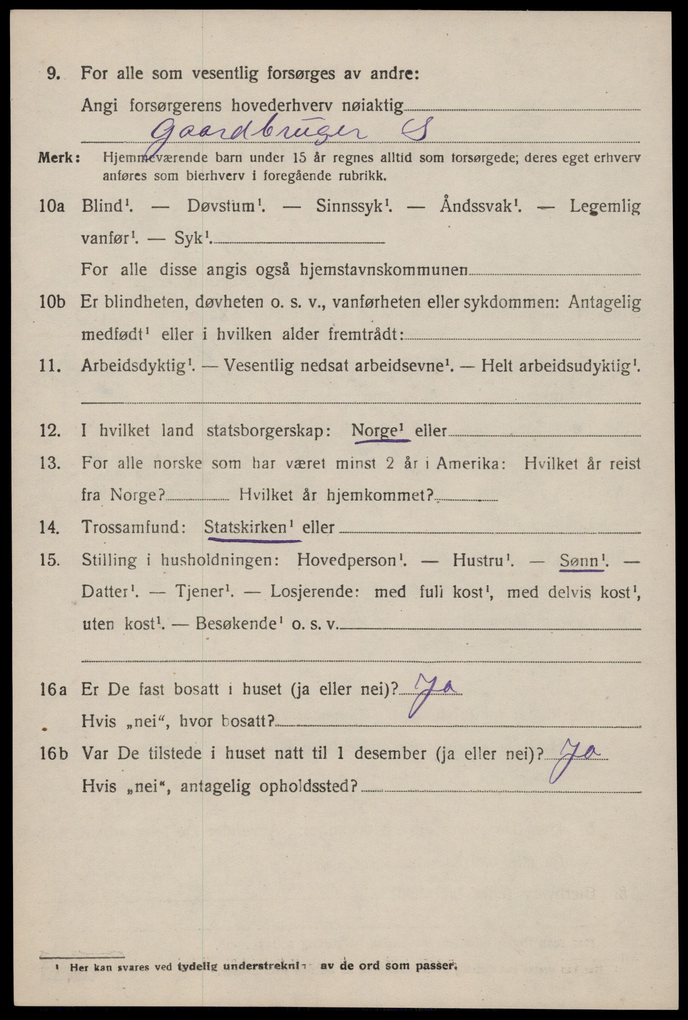 SAST, 1920 census for Jelsa, 1920, p. 1173