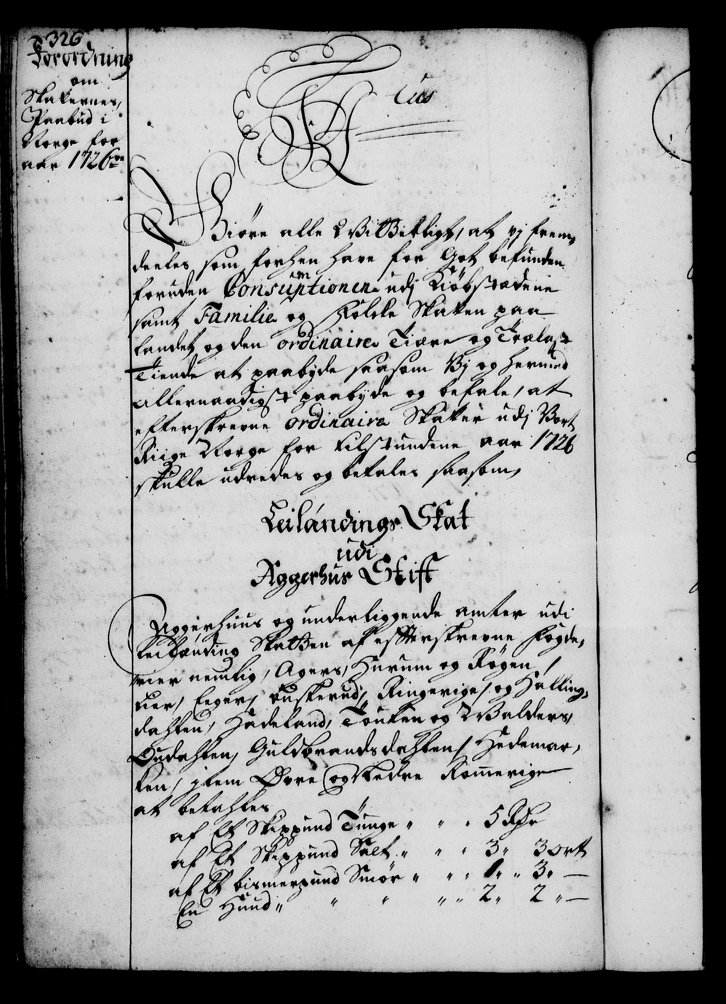 Rentekammeret, Kammerkanselliet, RA/EA-3111/G/Gg/Gga/L0002: Norsk ekspedisjonsprotokoll med register (merket RK 53.2), 1723-1727, p. 326