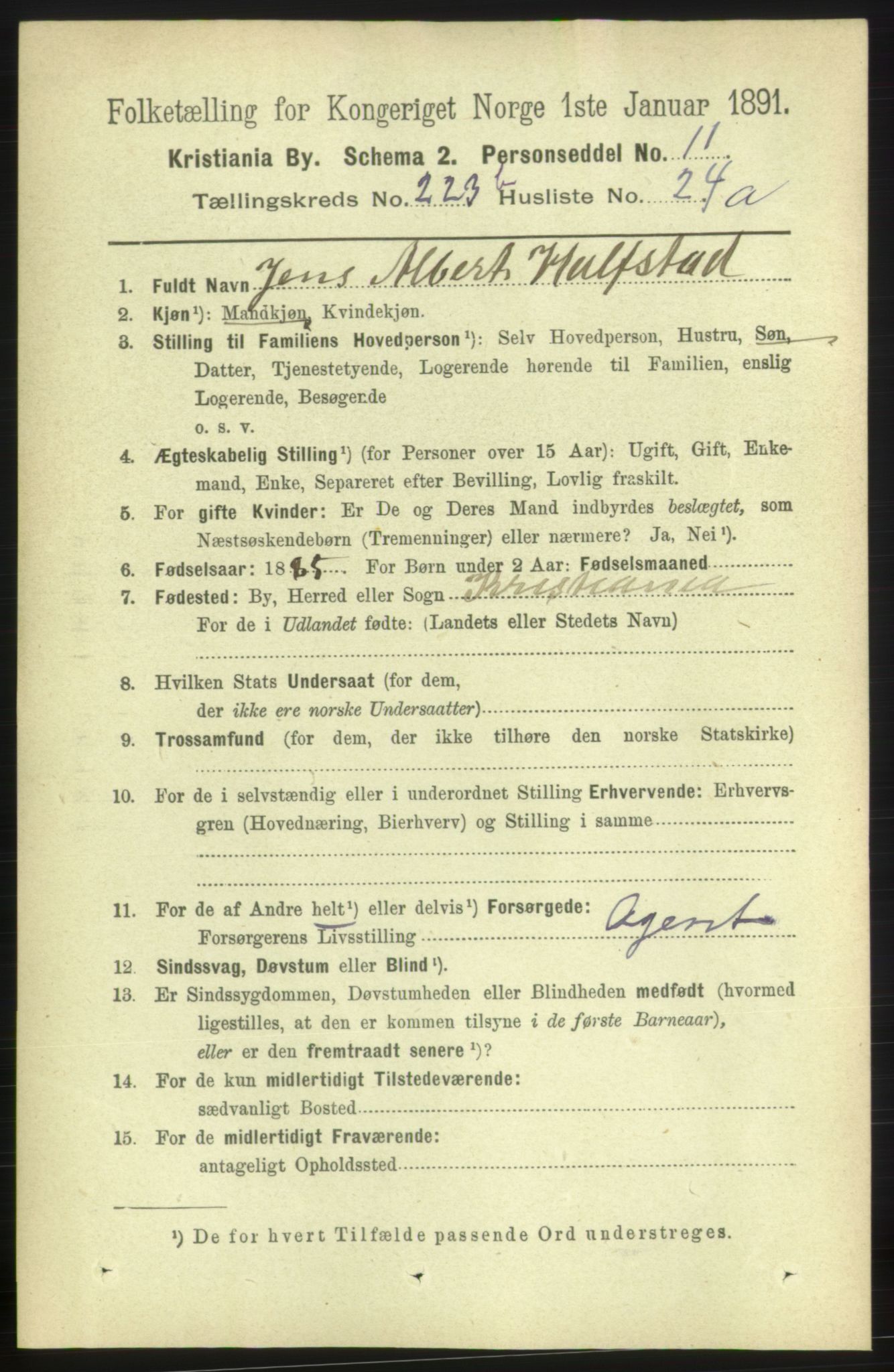 RA, 1891 census for 0301 Kristiania, 1891, p. 142014