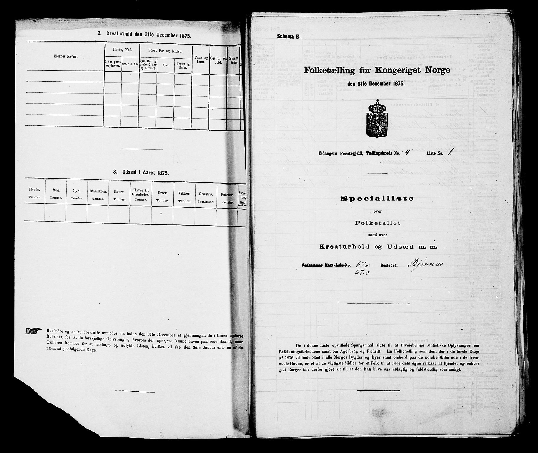 SAKO, 1875 census for 0813P Eidanger, 1875, p. 684