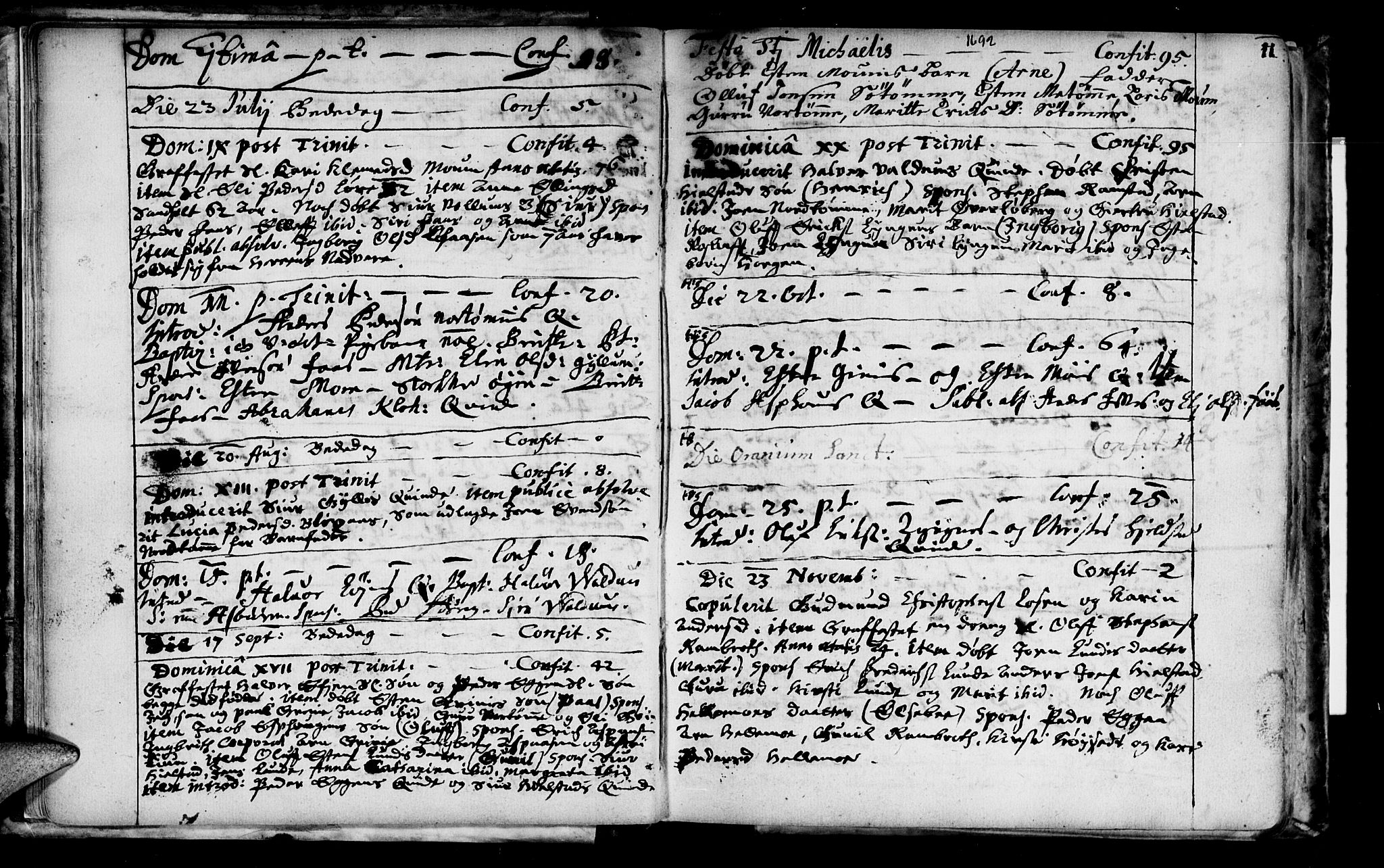 Ministerialprotokoller, klokkerbøker og fødselsregistre - Sør-Trøndelag, SAT/A-1456/692/L1101: Parish register (official) no. 692A01, 1690-1746, p. 11