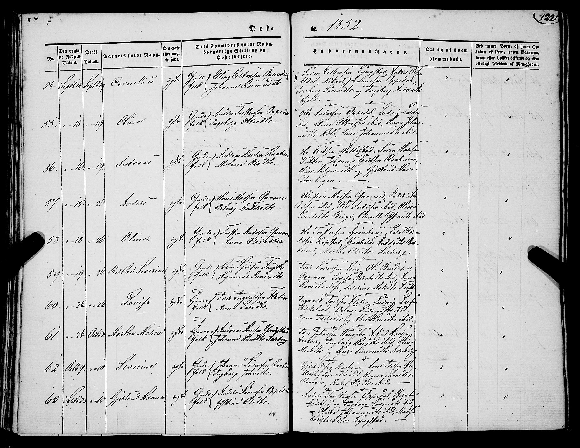 Gaular sokneprestembete, SAB/A-80001/H/Haa: Parish register (official) no. A 4I, 1840-1859, p. 122