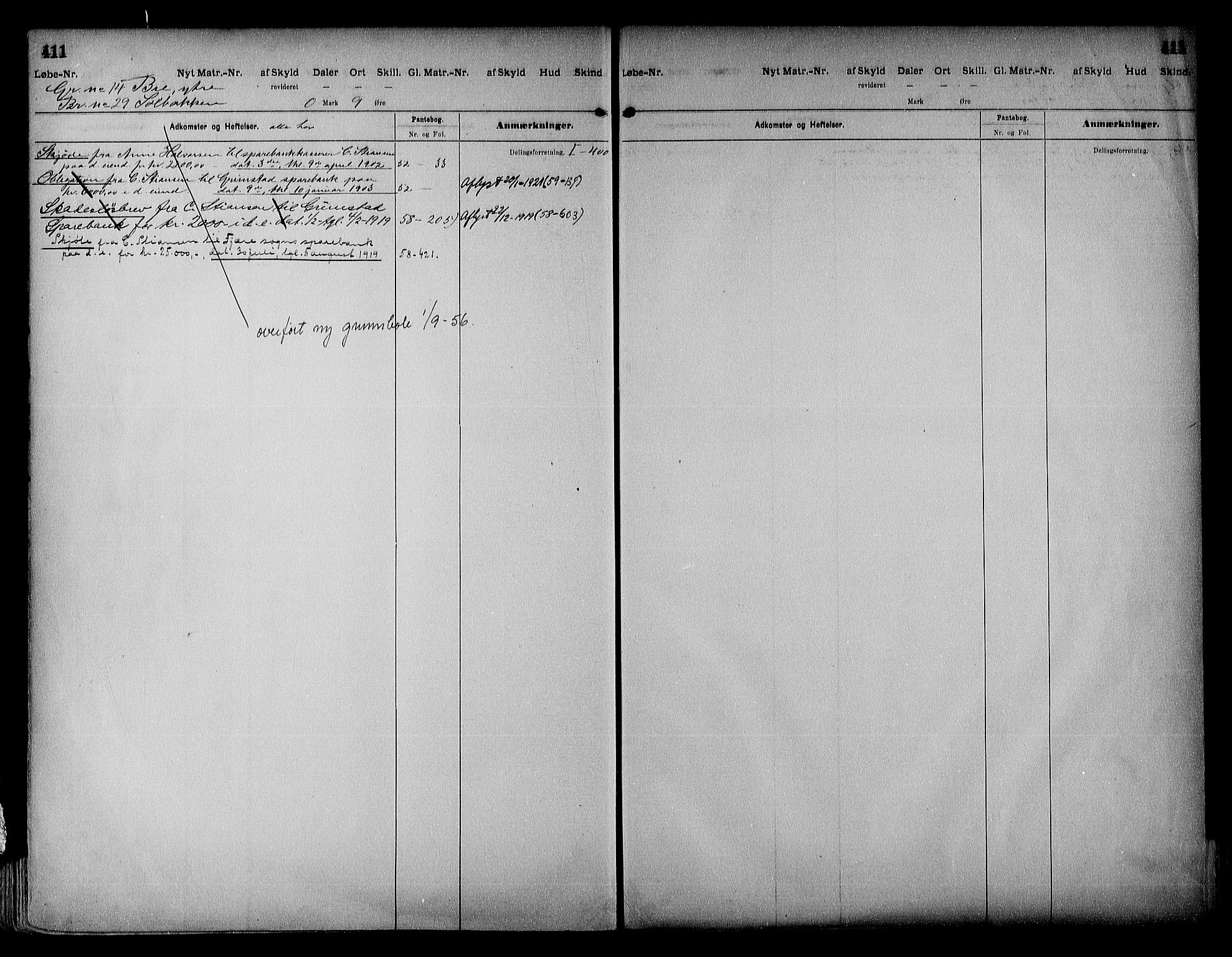 Vestre Nedenes/Sand sorenskriveri, SAK/1221-0010/G/Ga/L0018: Mortgage register no. 13b, 1872-1956, p. 411