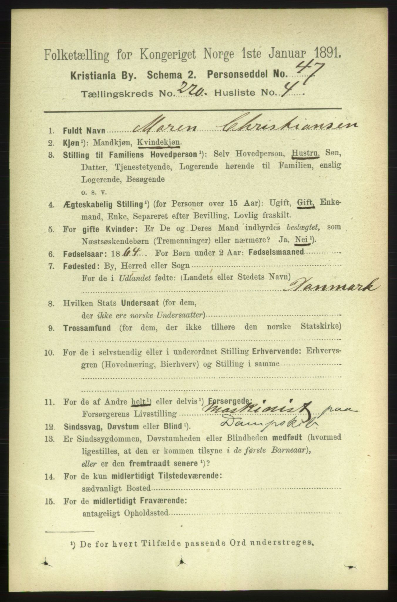 RA, 1891 census for 0301 Kristiania, 1891, p. 130761