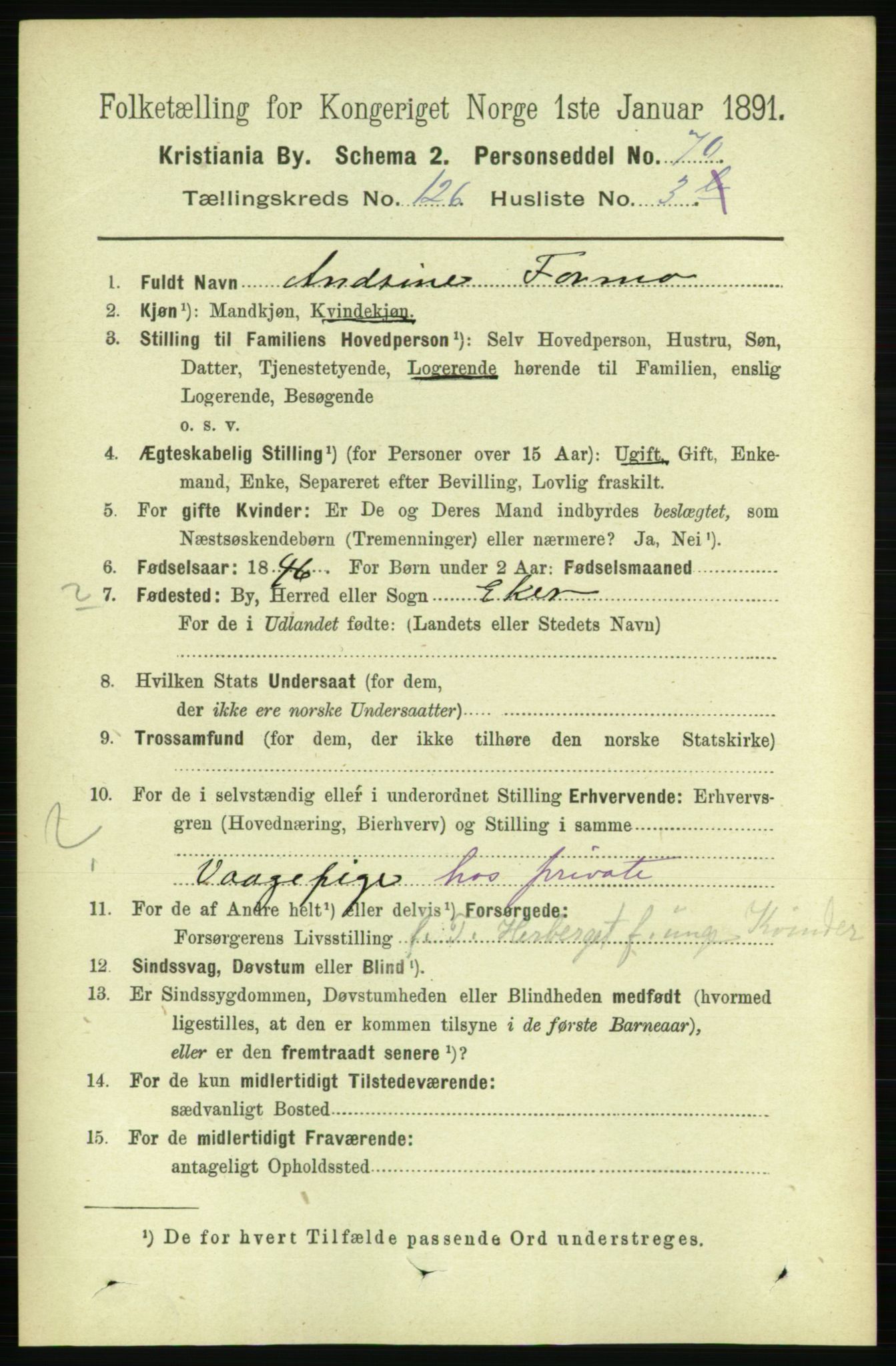 RA, 1891 census for 0301 Kristiania, 1891, p. 67286